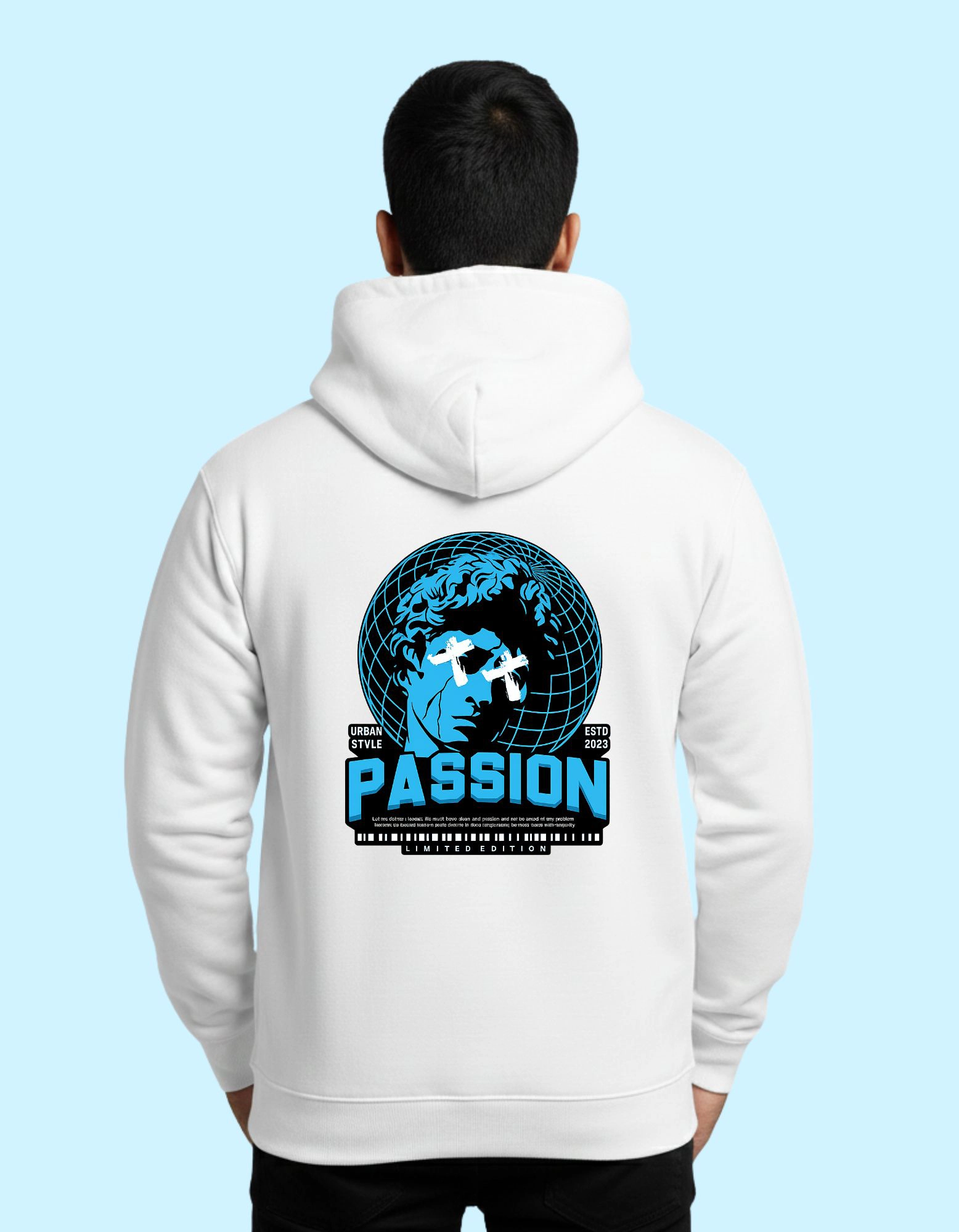 The Passion Cotton Hoodie 300 GSM Without Zipper White