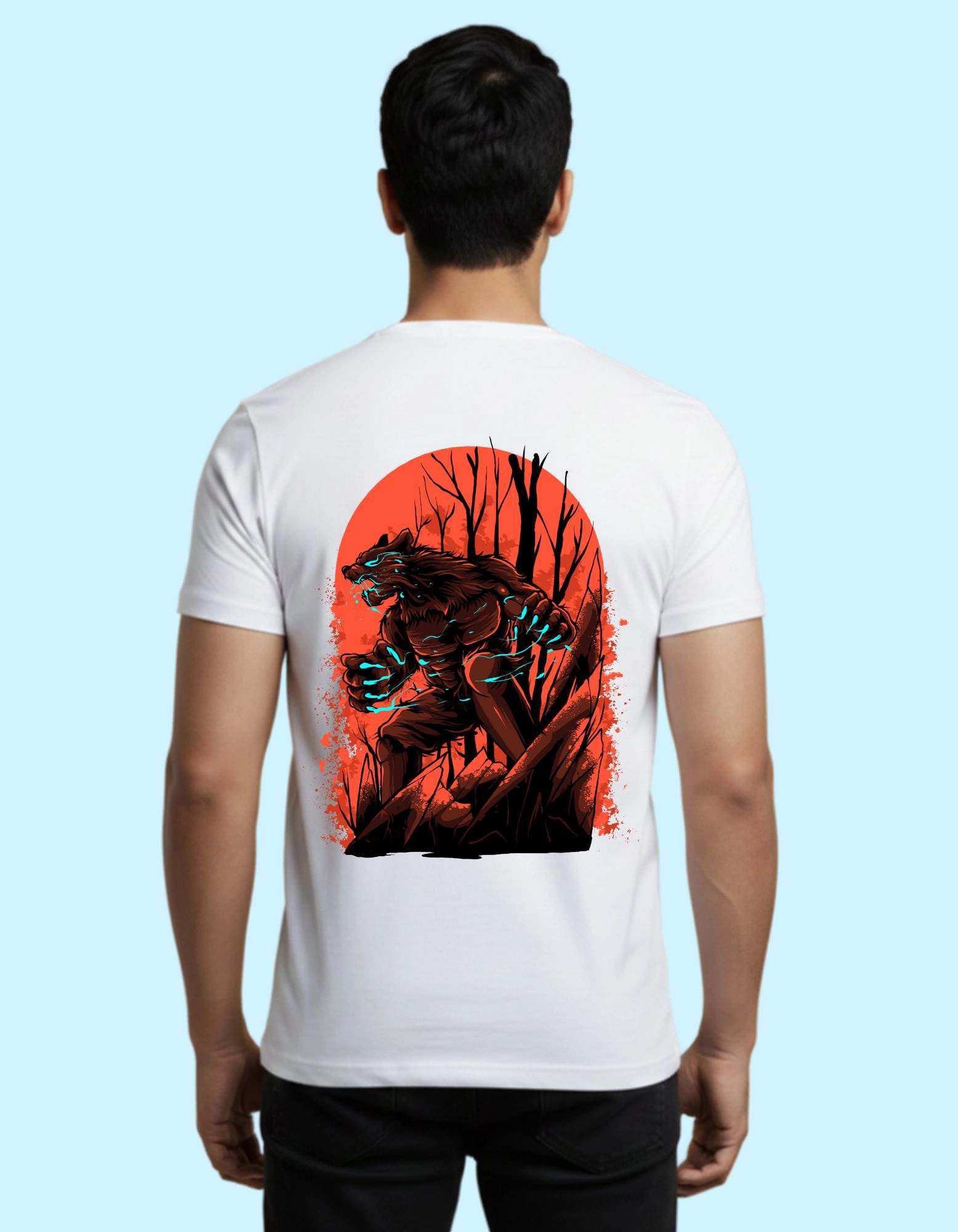 The Werewolf Cotton T-Shirt 180 GSM Round Neck White