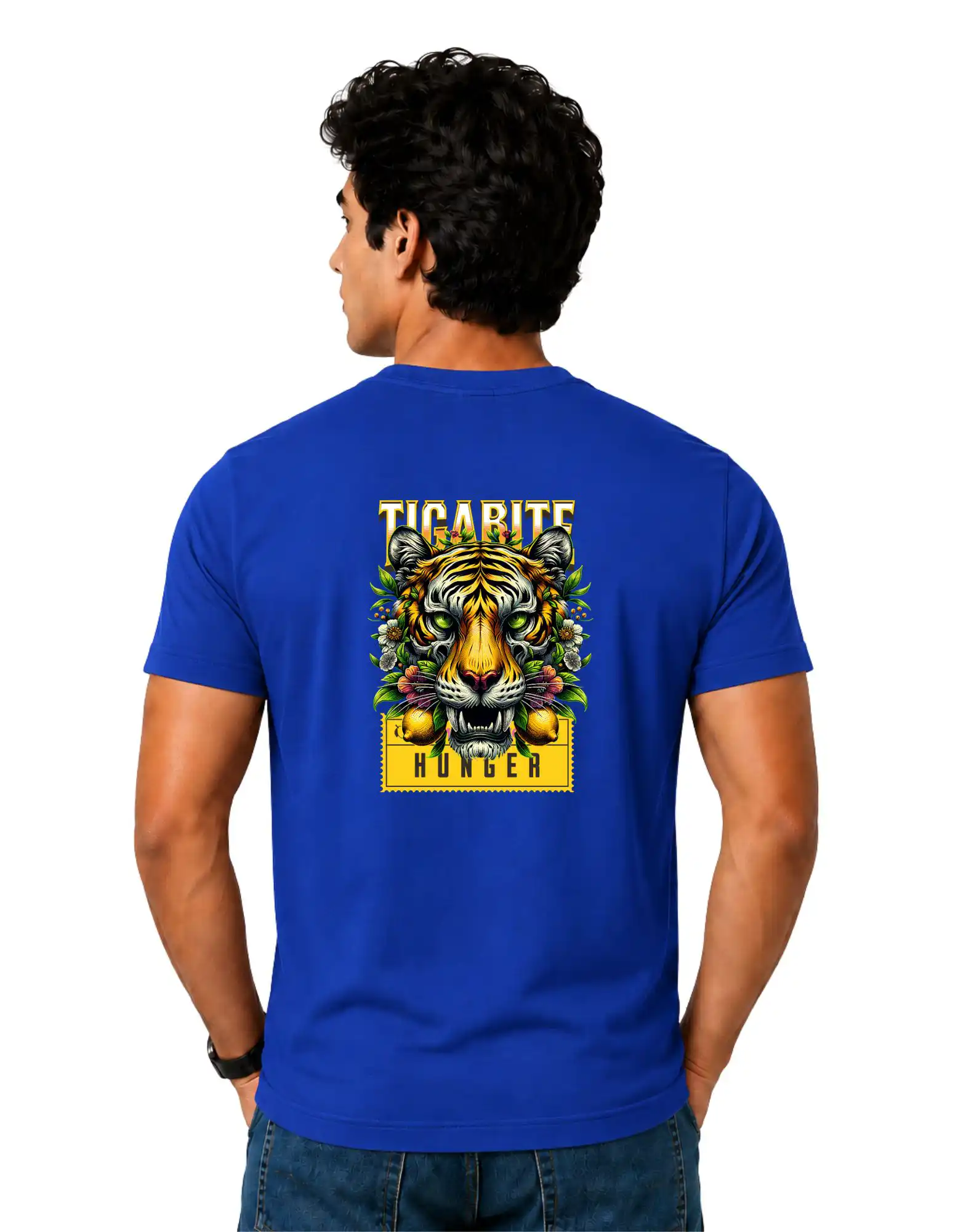 Tigabite Hunger Cotton Round Neck T-Shirt 180 GSM Royal Blue