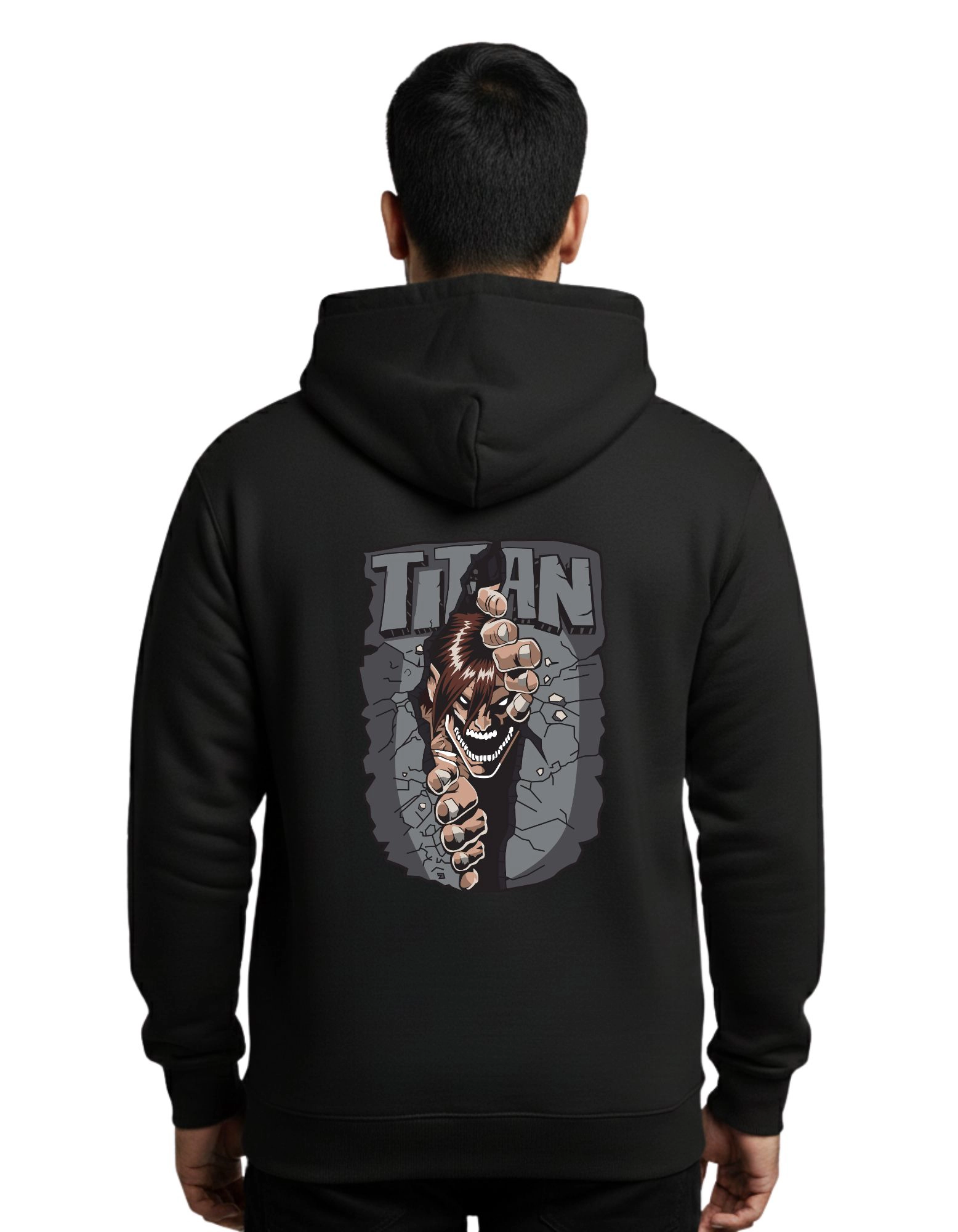 Titan Breaker Cotton Hoodie Without Zipper 300 GSM Black