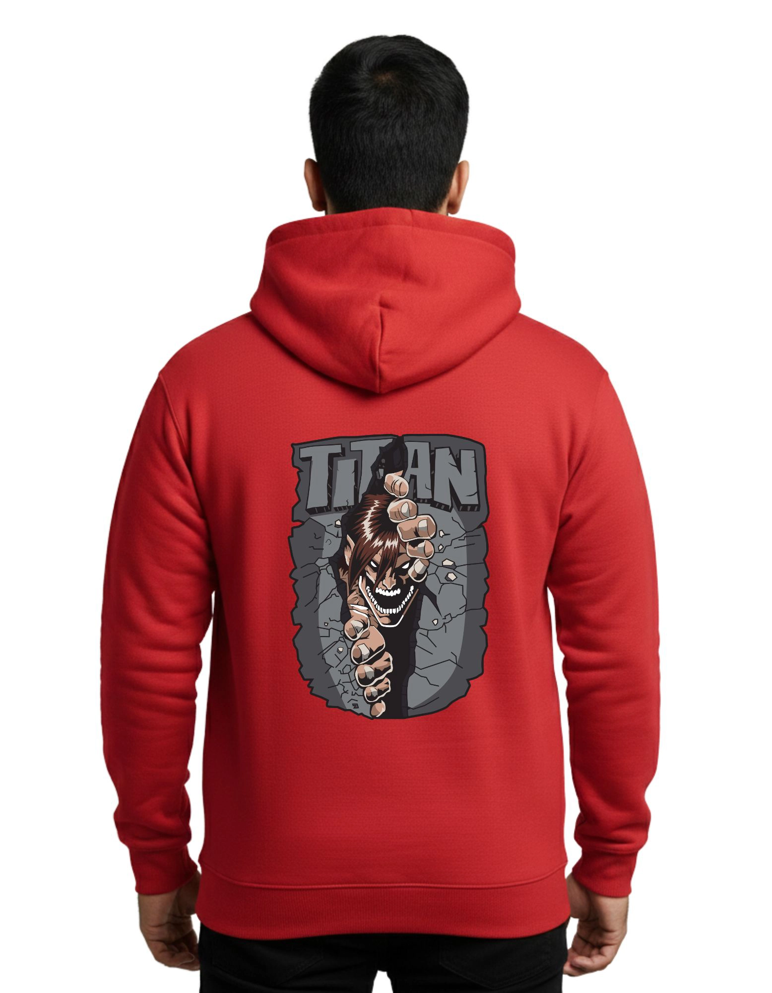 Titan Breaker Cotton Hoodie Without Zipper 300 GSM Red