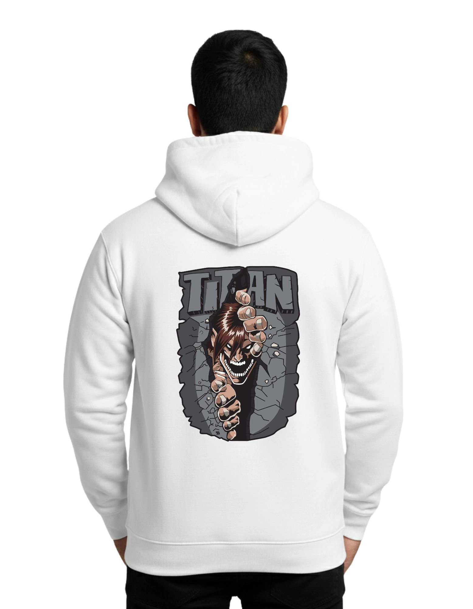 Titan Breaker Cotton Hoodie Without Zipper 300 GSM White