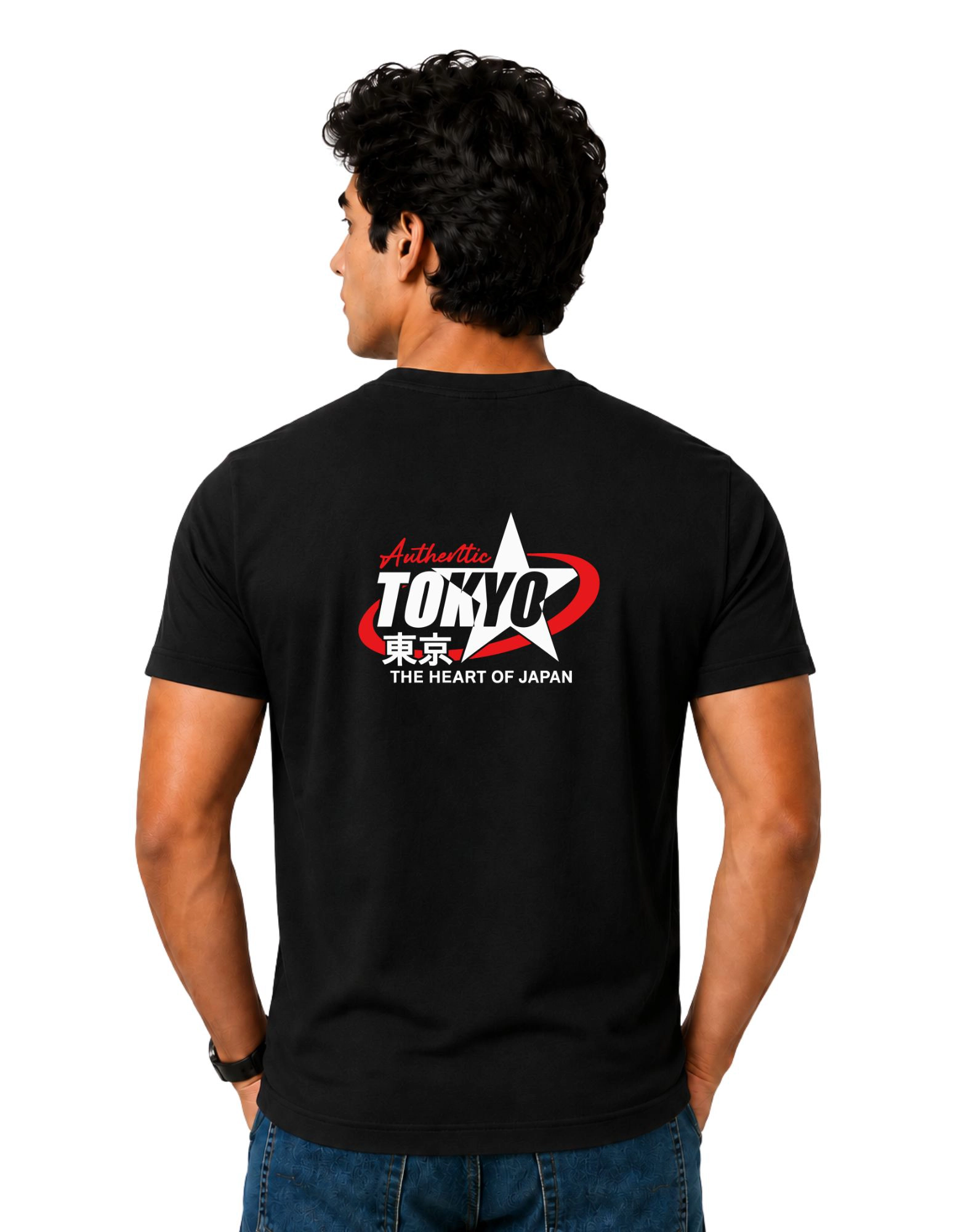 Tokyo Authentic Cotton Round Neck T-Shirt 180 GSM Black