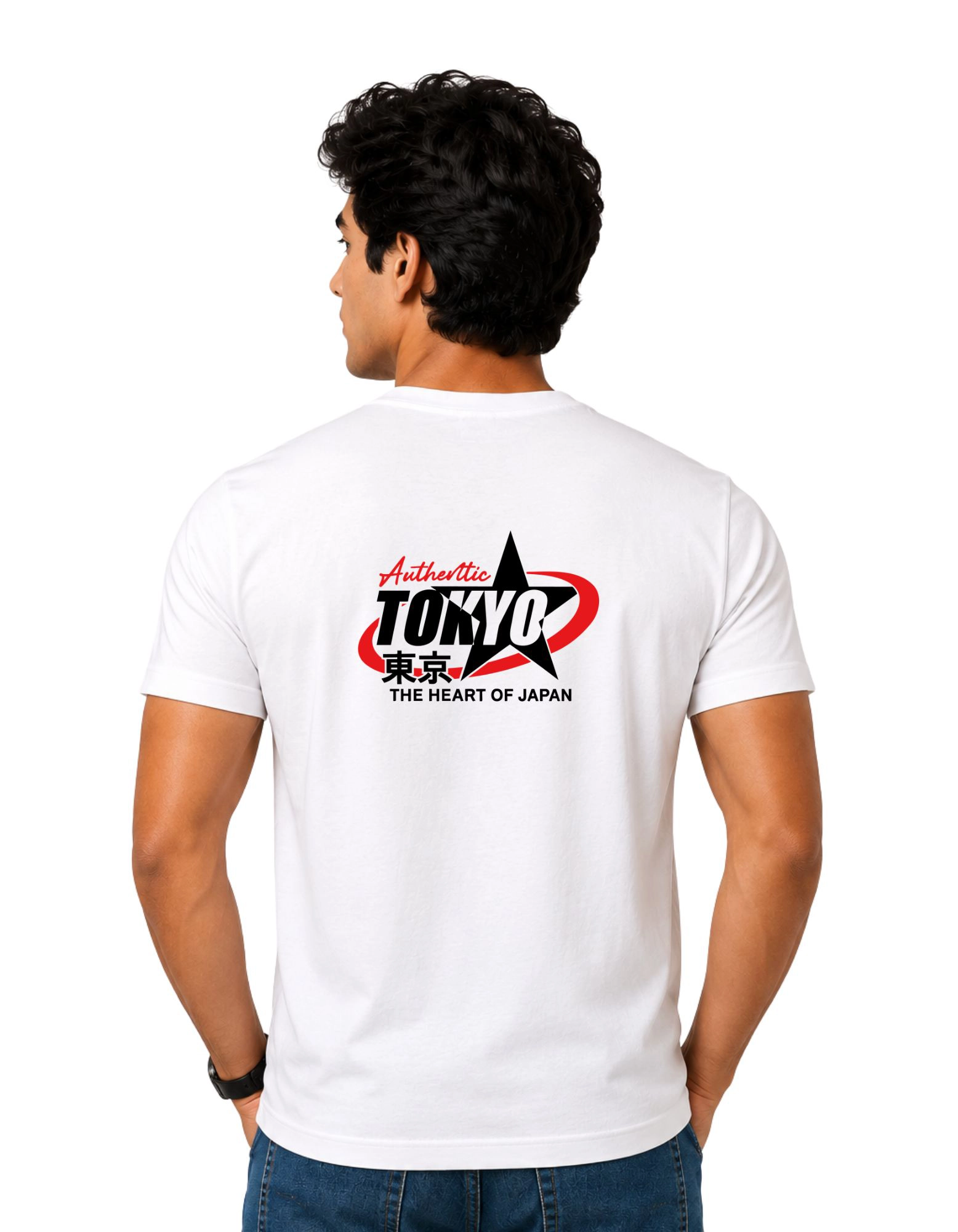 Tokyo Authentic Cotton Round Neck T-Shirt 180 GSM White