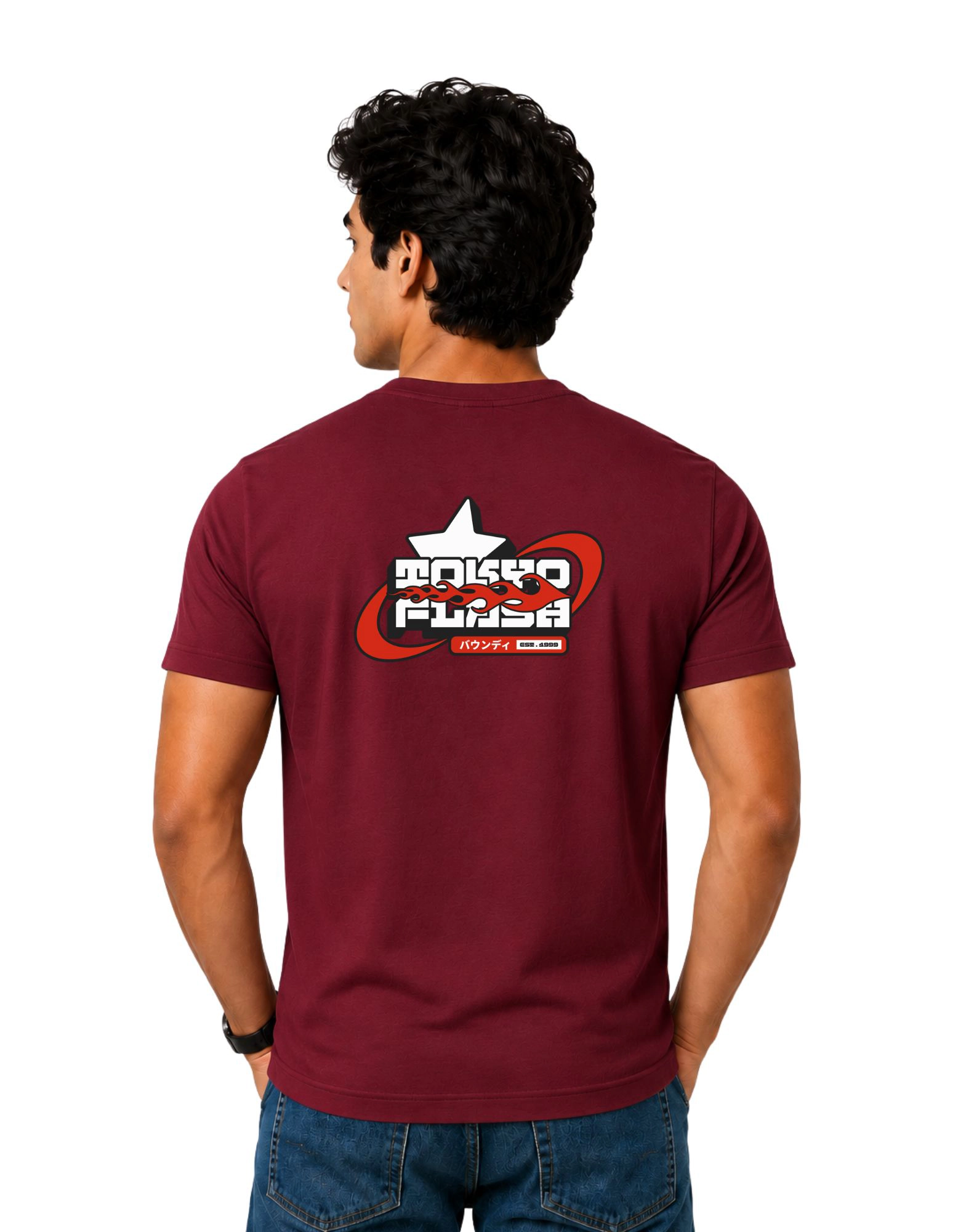 Tokyo Flash Cotton Round Neck T-Shirt 180 GSM Maroon