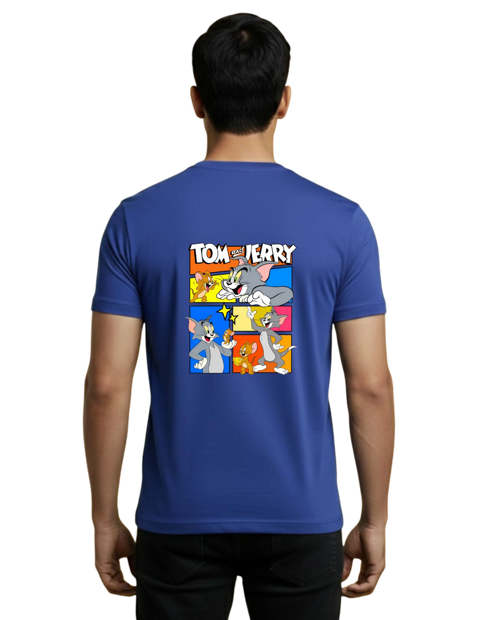 Tom & Jerry Classic Cartoon Cotton Round Neck T-Shirt 180 GSM Royal Blue