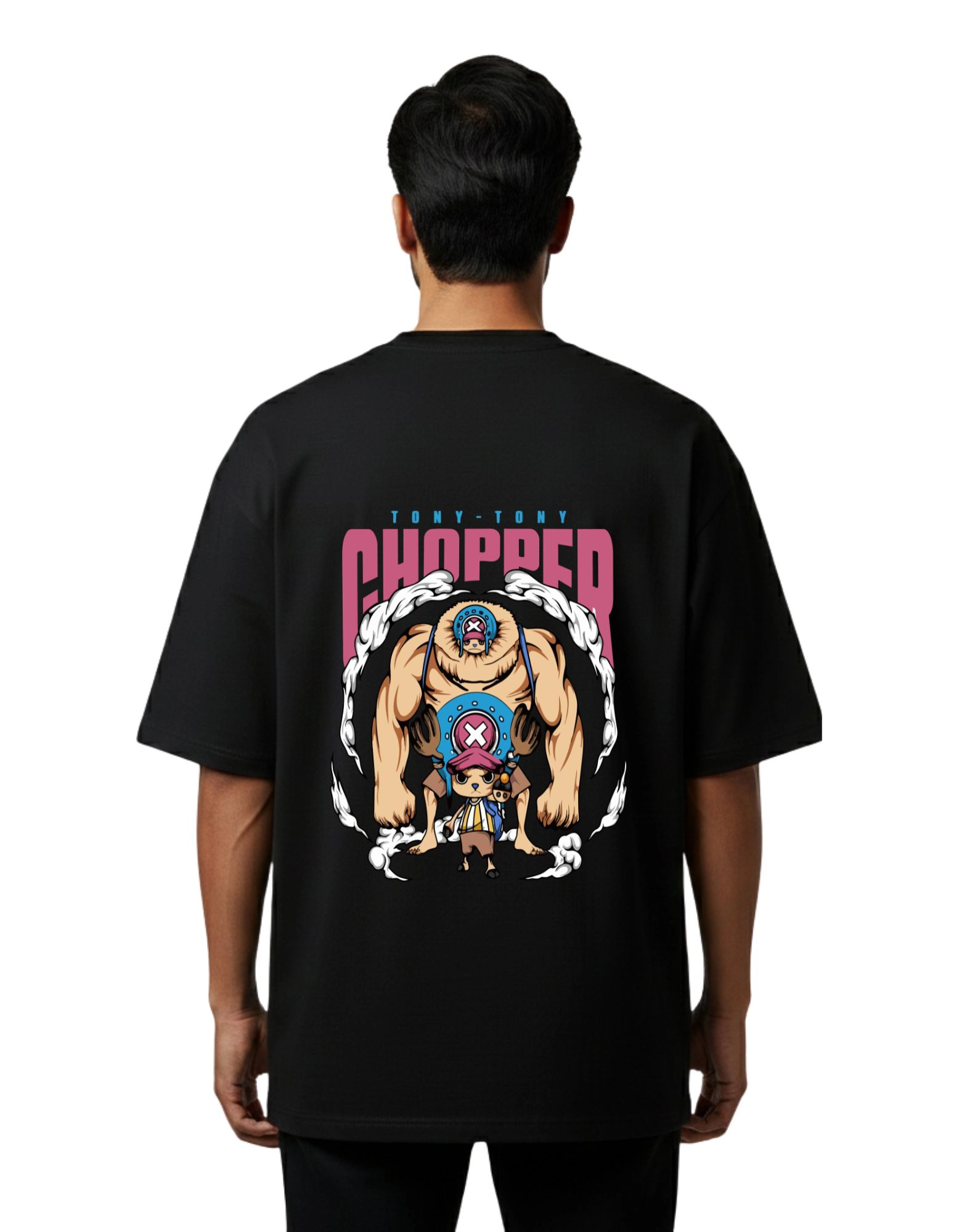 Tony Tony Chopper Oversized Cotton French Terry T-Shirt 240 GSM Black