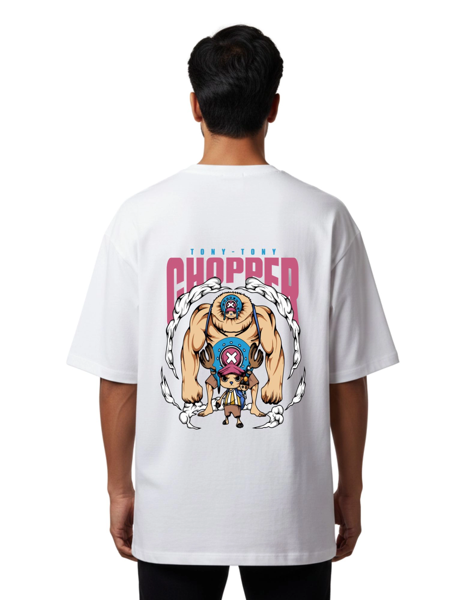 Tony Tony Chopper Oversized Cotton French Terry T-Shirt 240 GSM White