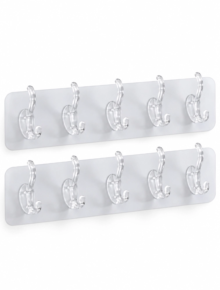 Tot2hom Adhesive 6 Wall Hook Hanger 2Pc Set