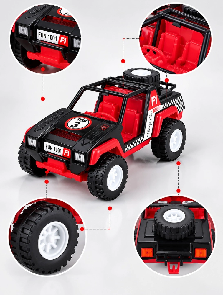 Tot2hom Free Wheel Racing Jeep Toy Car Red