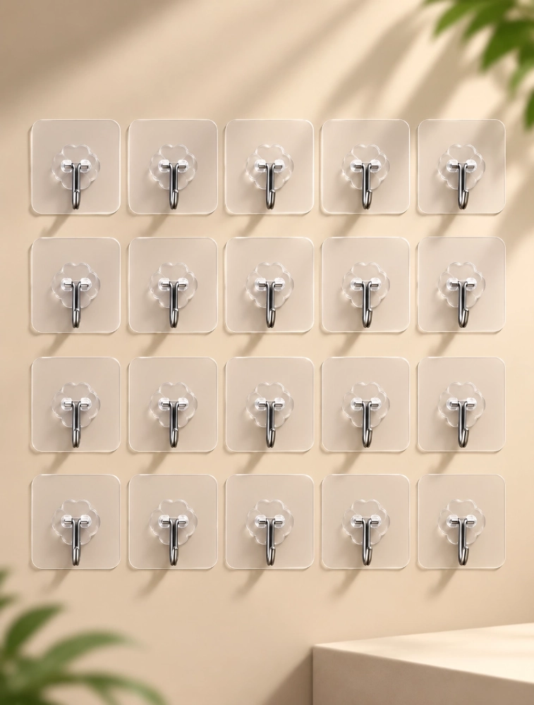 Tot2hom Metal Self Adhesive Wall Hook For Hanging 10Kg Max Pack Of 20