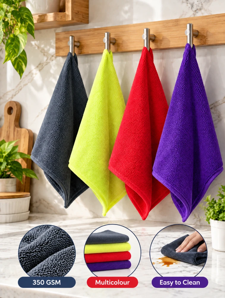 Tot2hom Microfiber Cleaning Cloth Sets Multicolour 350 Gsm