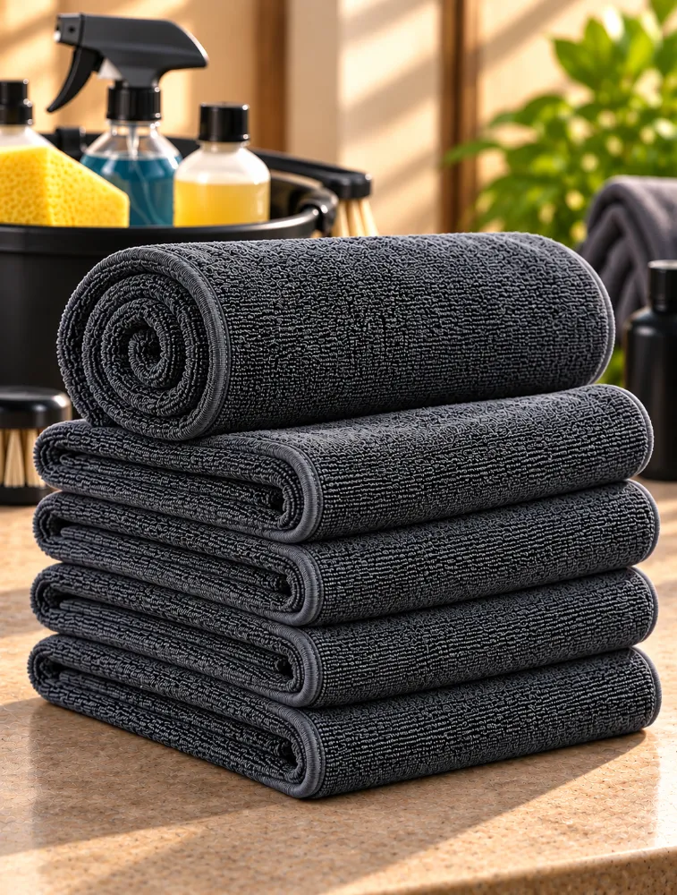 Tot2hom Microfiber Cloth For Car Cleaning 350 Gsm Pack Of 5
