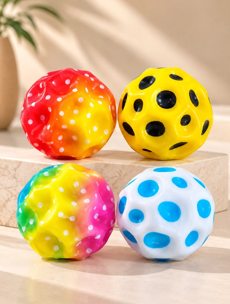 Tot2hom Multicolour Moon Bouncing Ball Pack Of 4