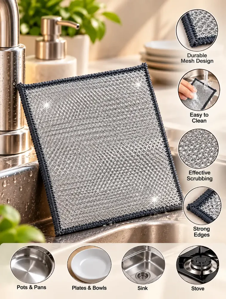 Tot2hom Non Scratch Dish Wash Scrubber Pack Of 15