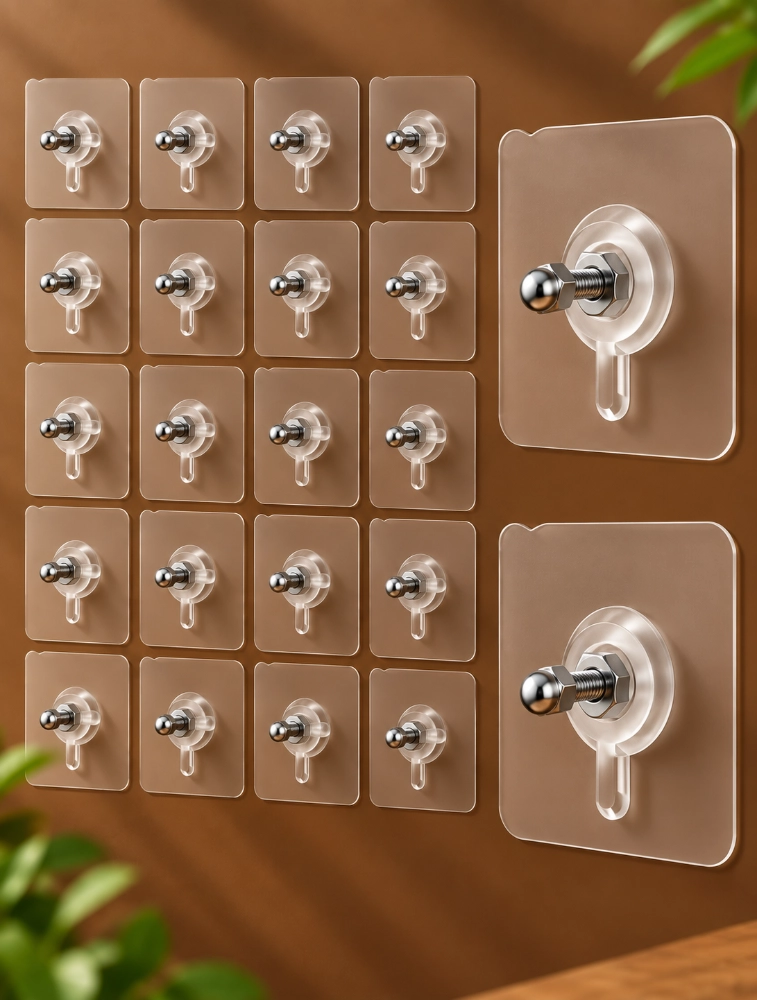 Tot2hom Self Adhesive Wall Bolt Screw Sticker Hook Pack Of 20