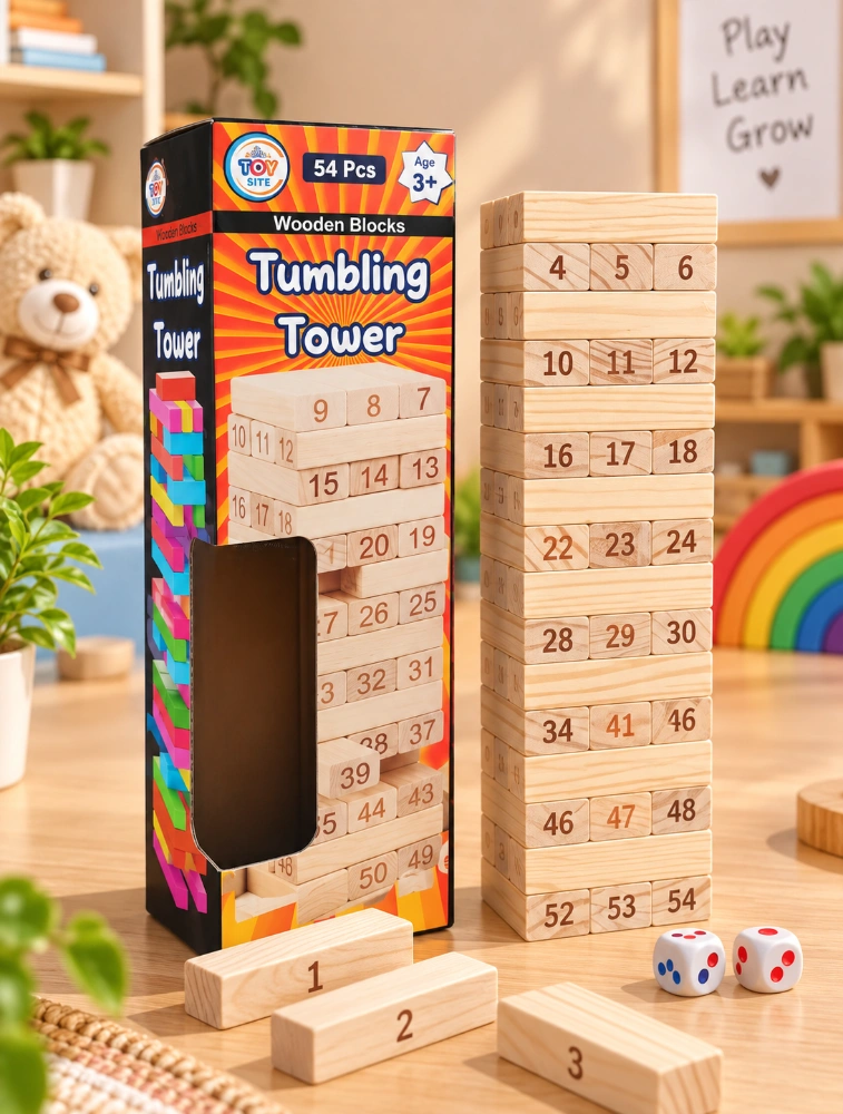 Tot2hom Wooden Blocks Tumbling Tower Game