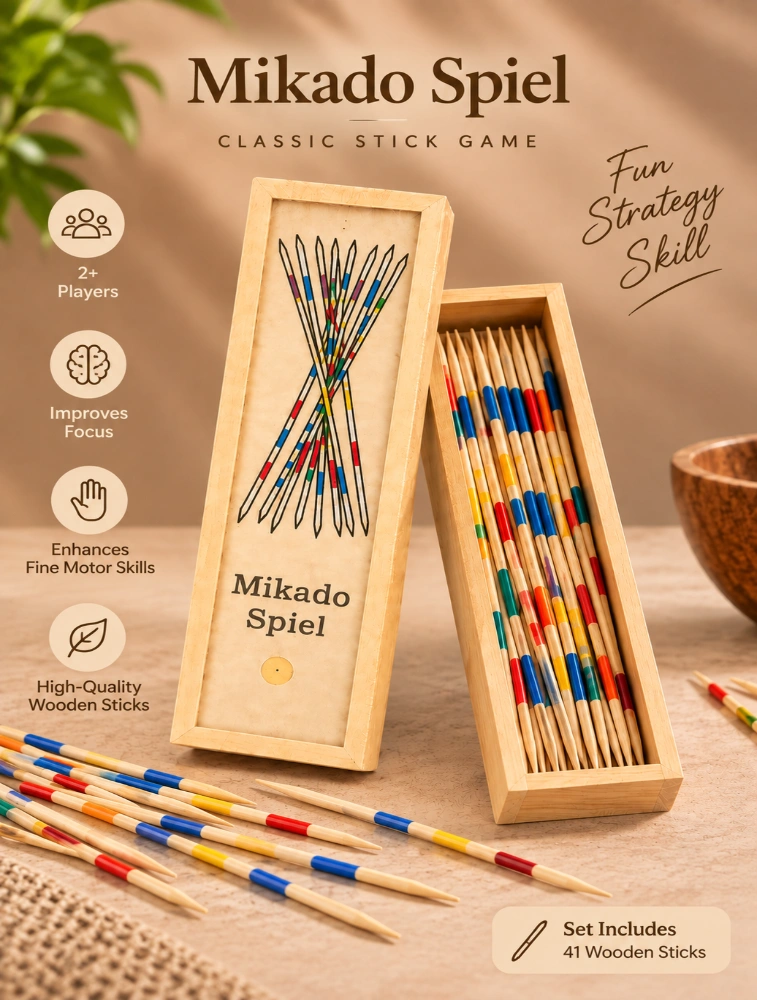 Tot2hom Wooden Mikado Spiel Pickup Sticks Game Set