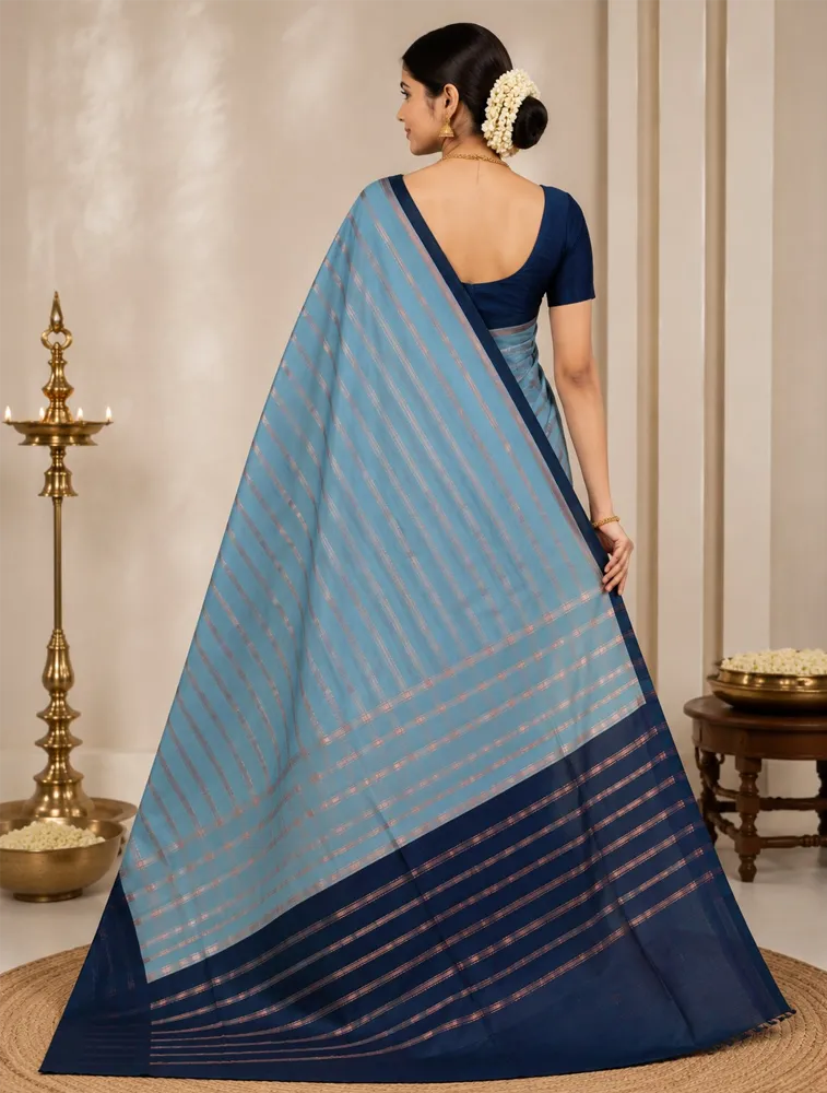 Turquoise Blue Womens Printed Luxury Kanchi Soft Silk — bulk from ₹2273