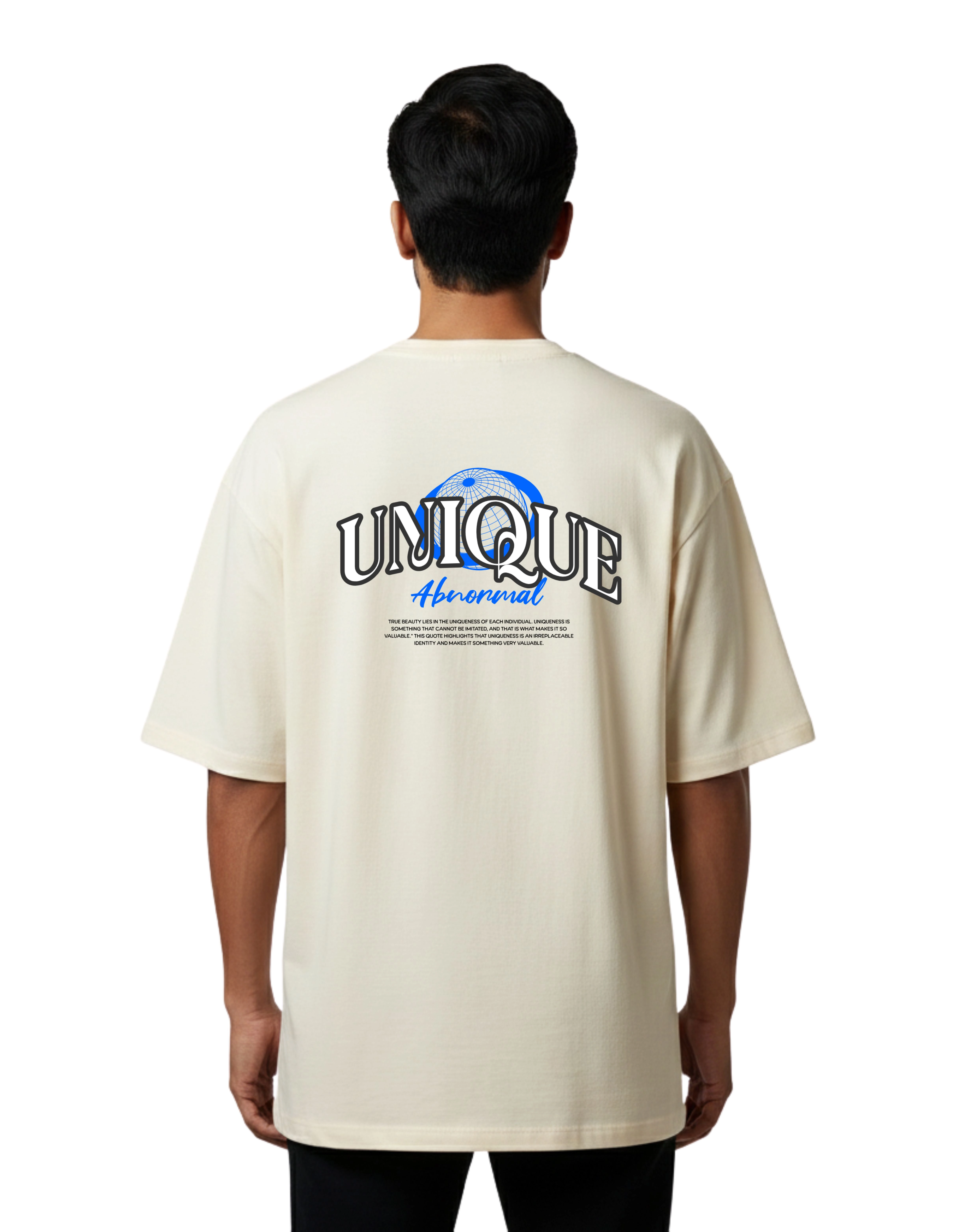 Unique Abnormal Oversize Cotton French Terry T-Shirt 240 GSM Beige