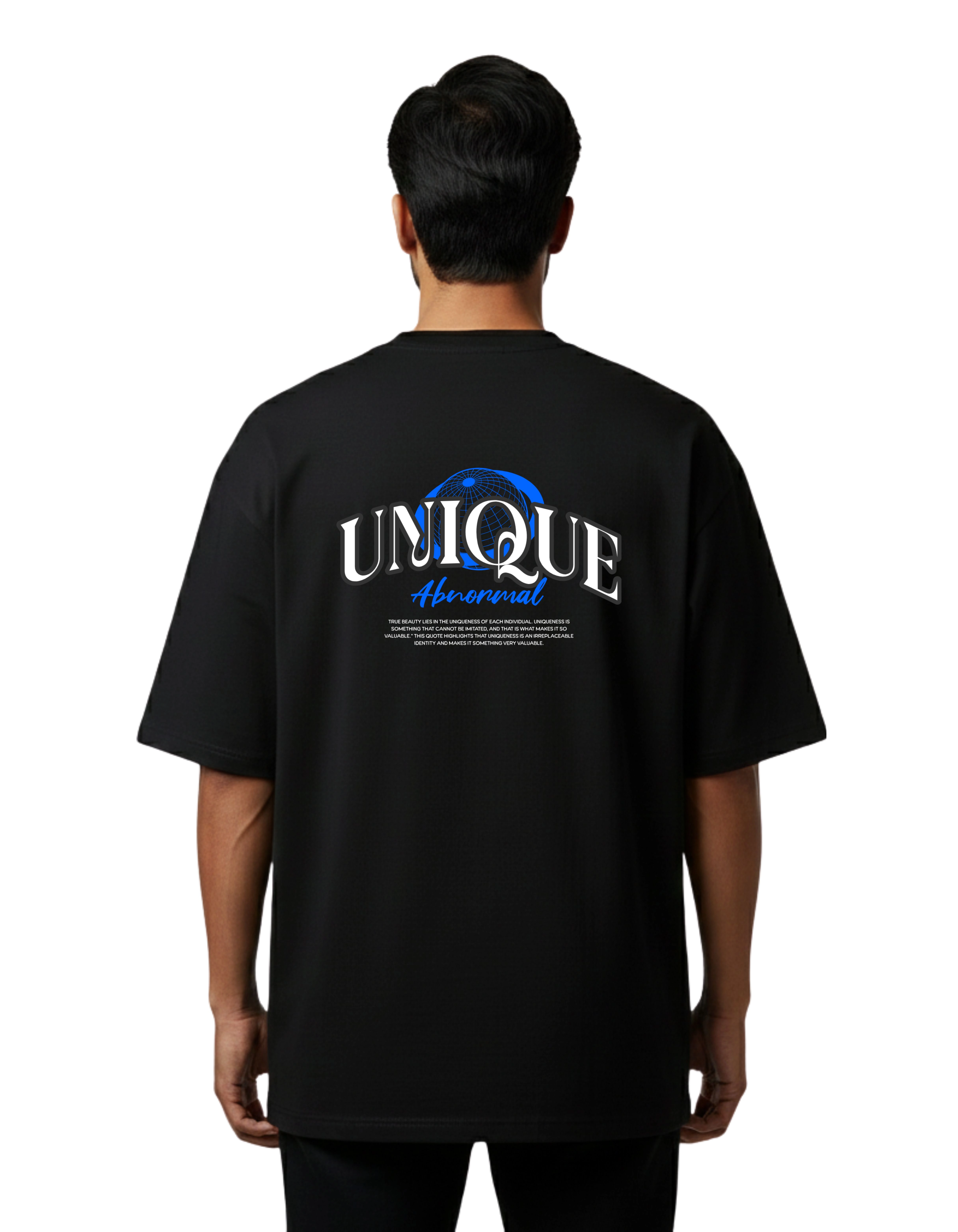 Unique Abnormal Oversize Cotton French Terry T-Shirt 240 GSM Black