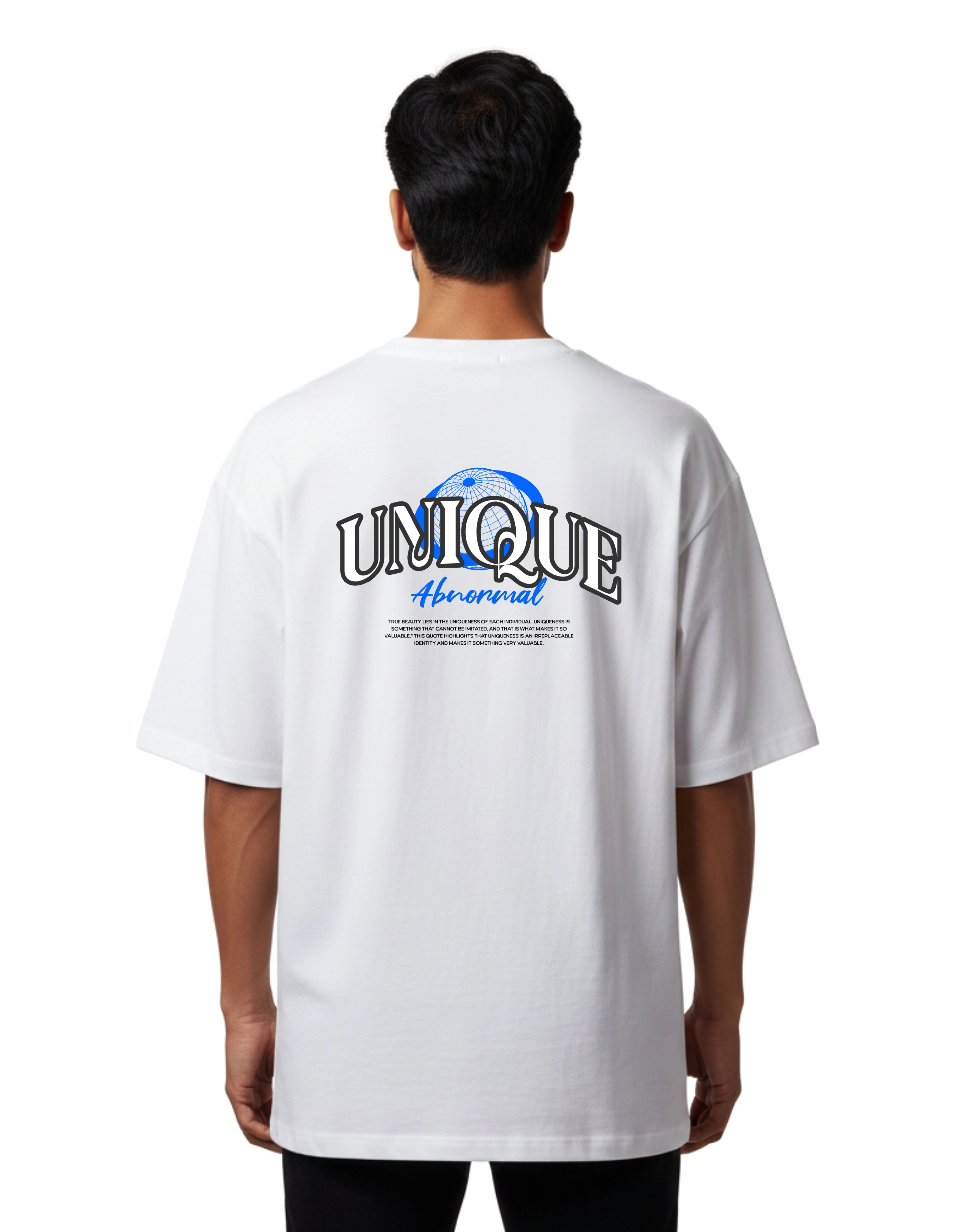 Unique Abnormal Oversize Cotton French Terry T-Shirt 240 GSM White
