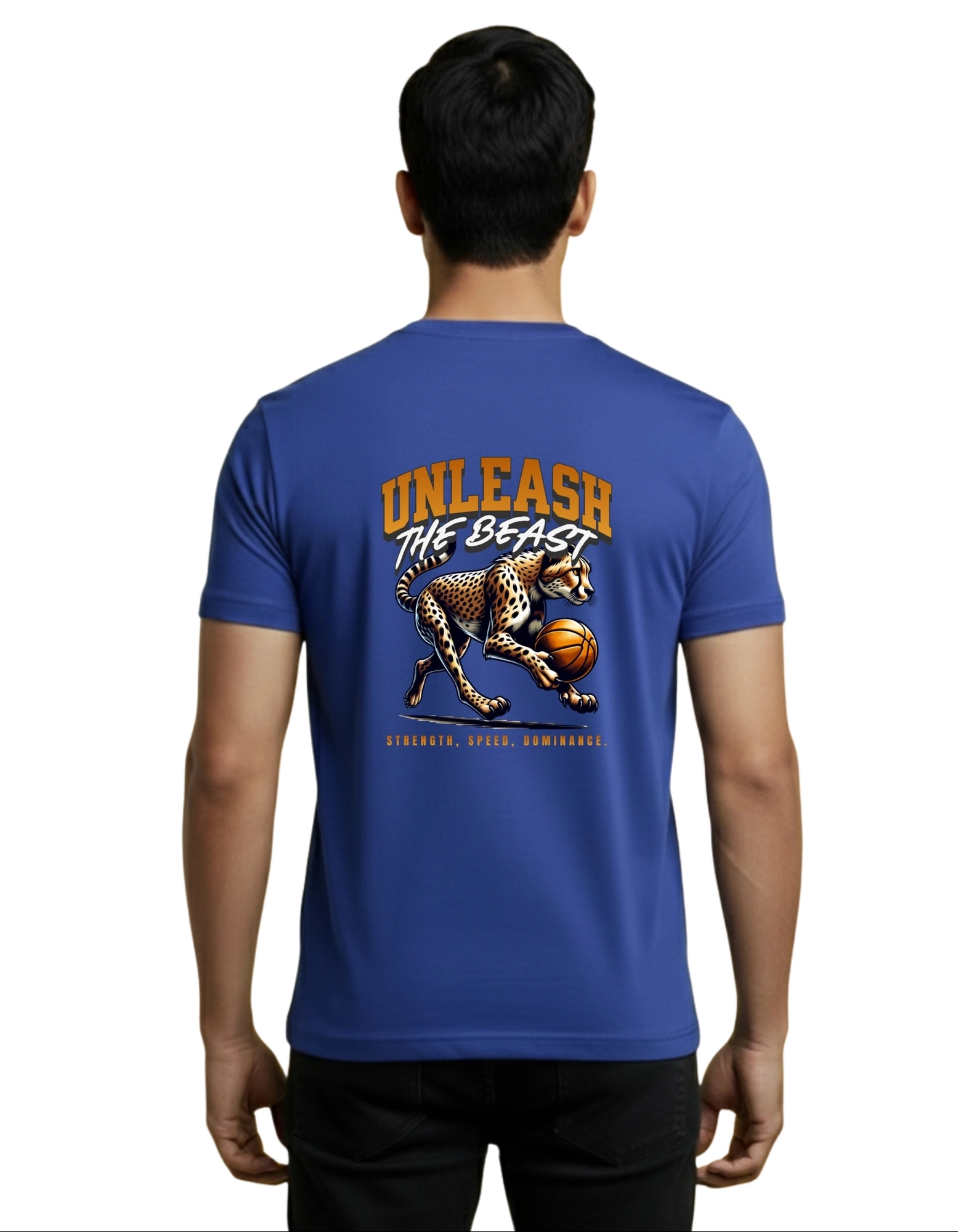 Unleash The Beast Cotton Round Neck T-Shirt 180 GSM Royal Blue