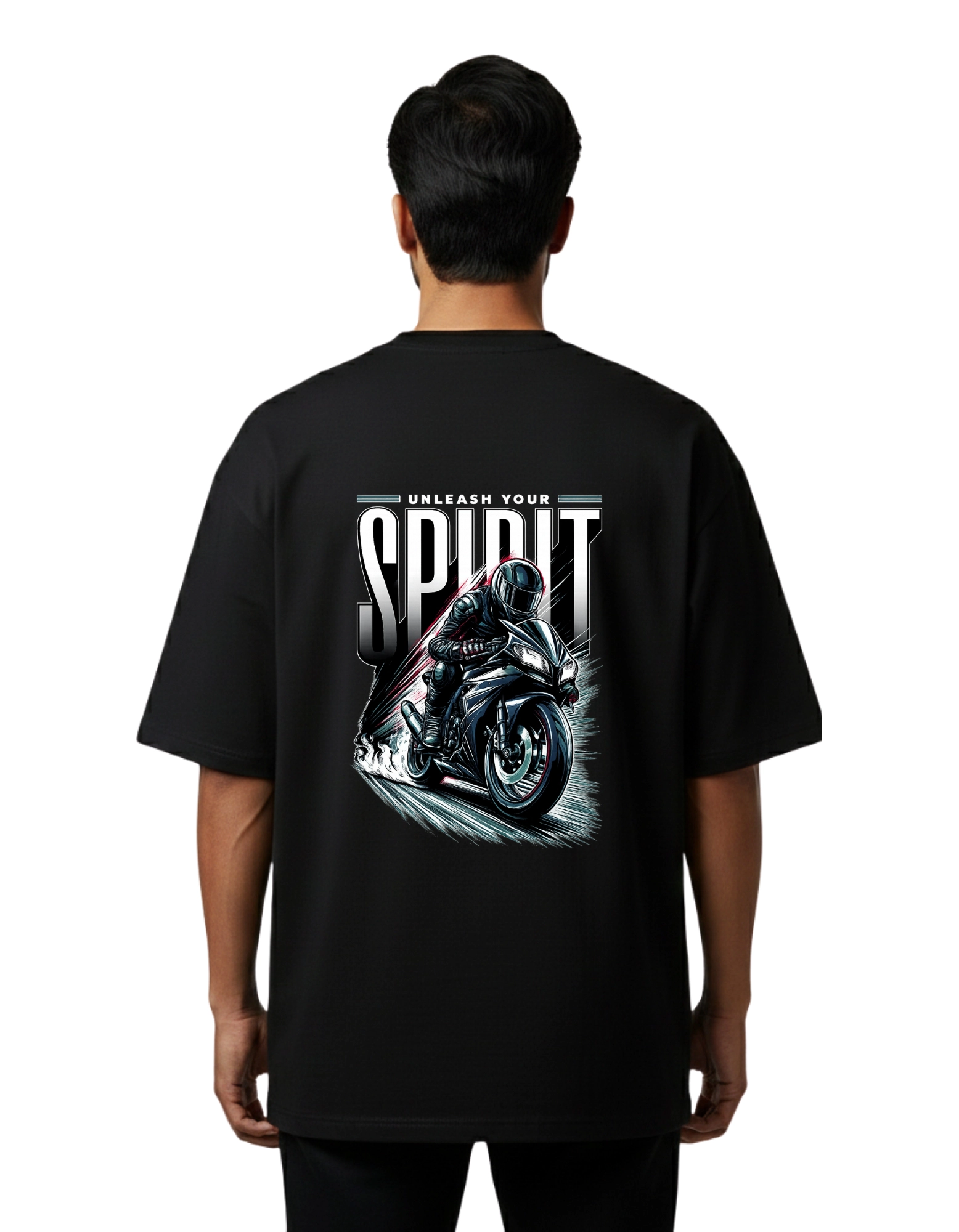 Unleash Your Spirit Oversized Cotton French Terry T-Shirt 240 GSM Black