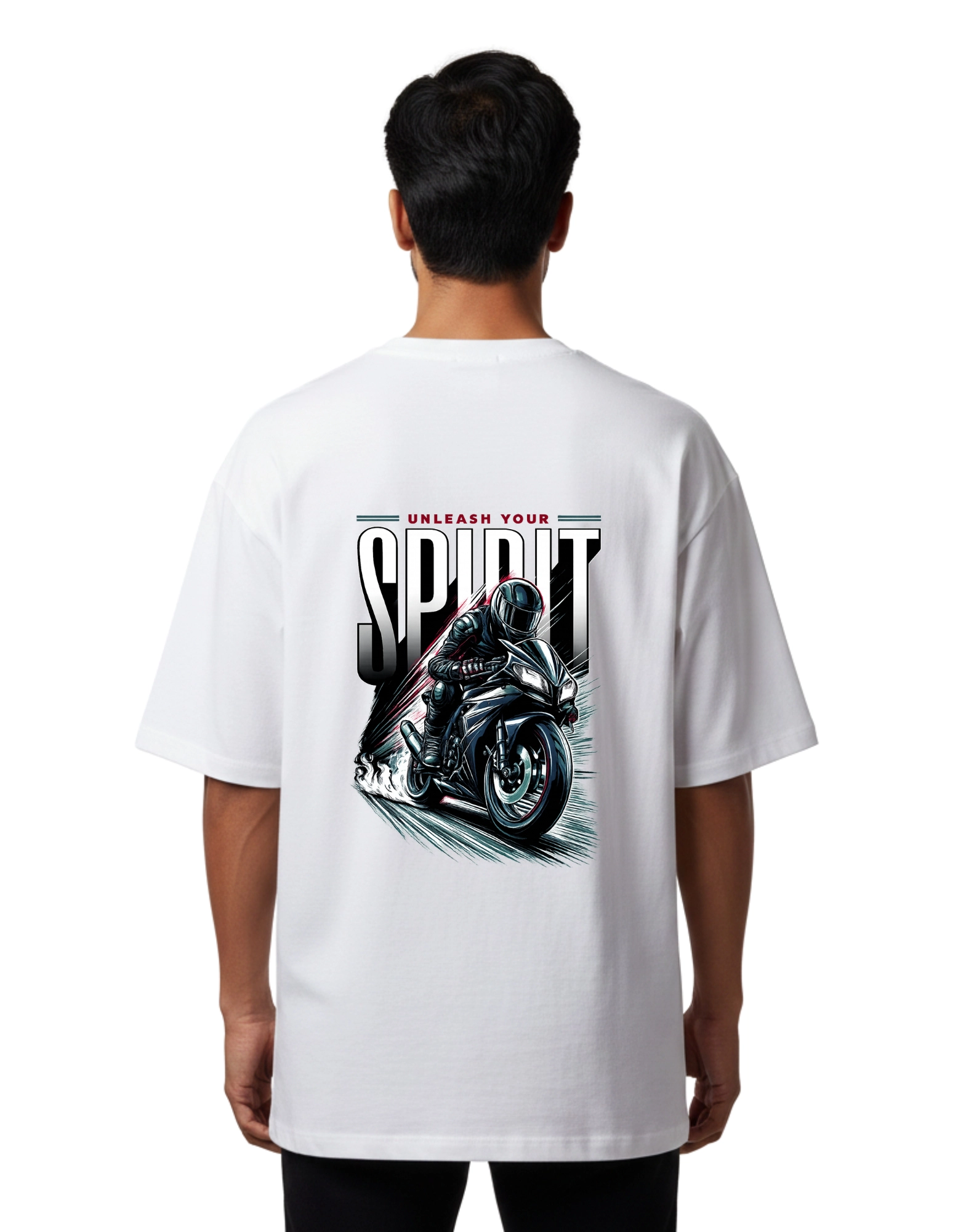 Unleash Your Spirit Oversized Cotton French Terry T-Shirt 240 GSM White