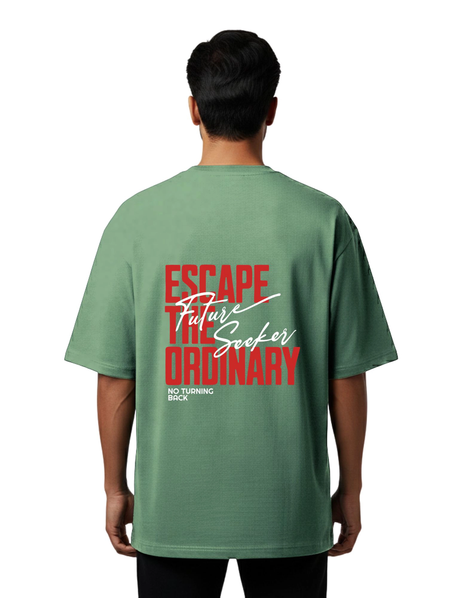Unr Est Oversized Cotton French Terry T-Shirt 240 GSM D Green