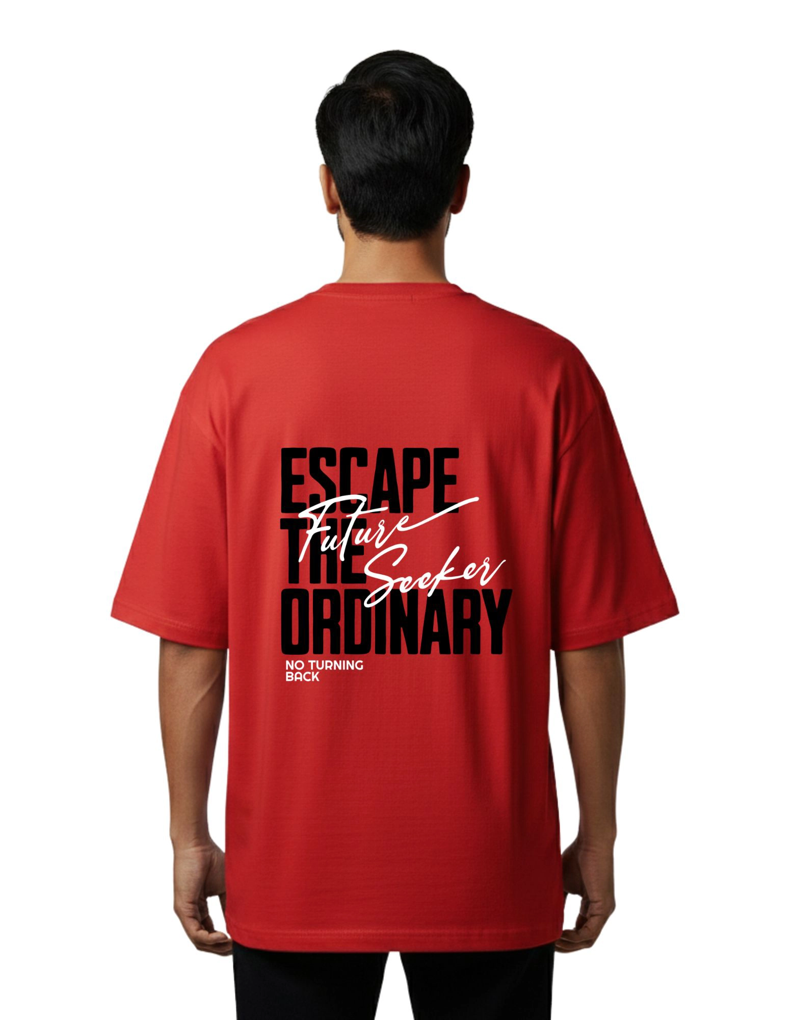 Unr Est Oversized Cotton French Terry T-Shirt 240 GSM Red