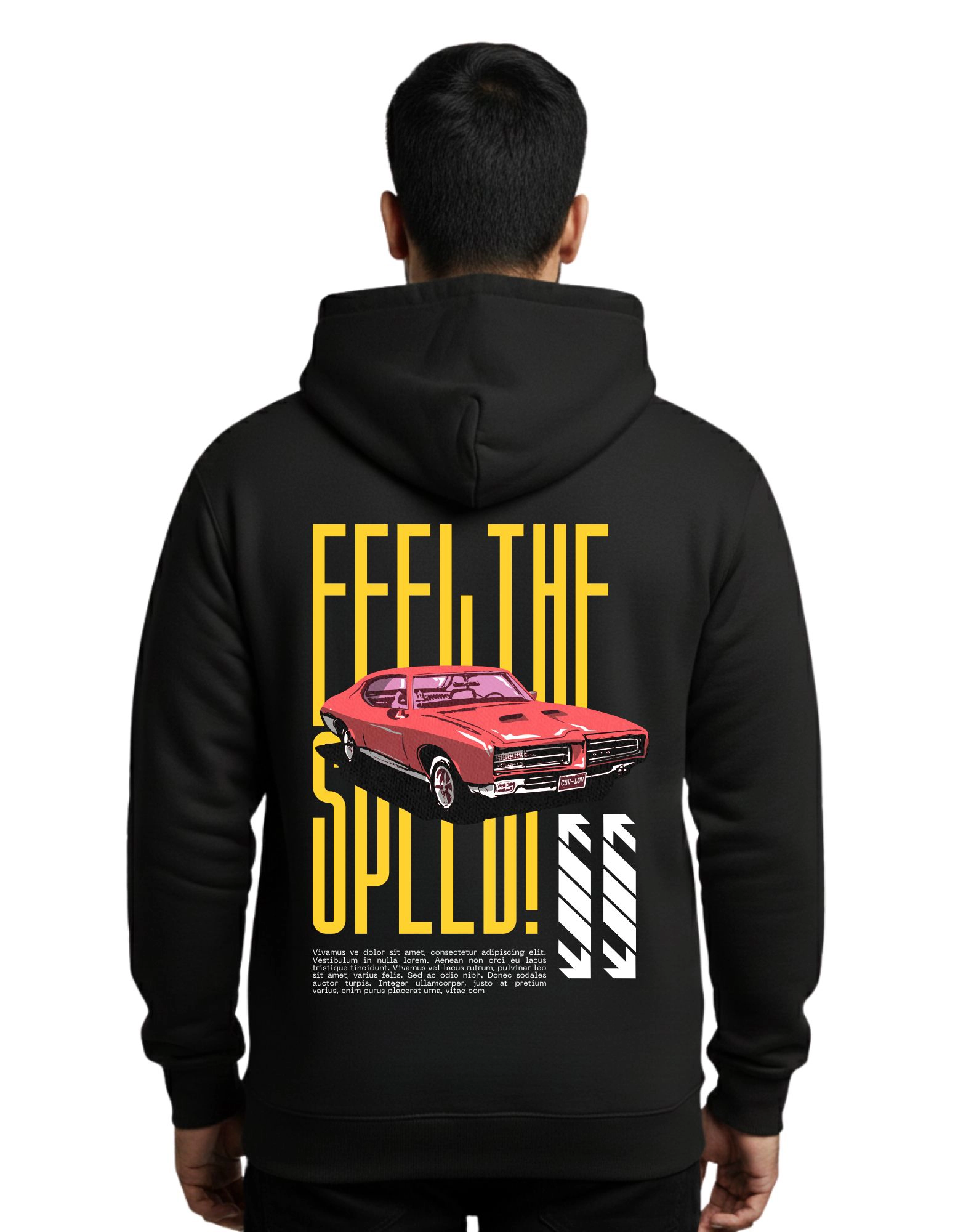 Urban Speed Oversized Cotton Hoodie 300 GSM Without Zipper Black