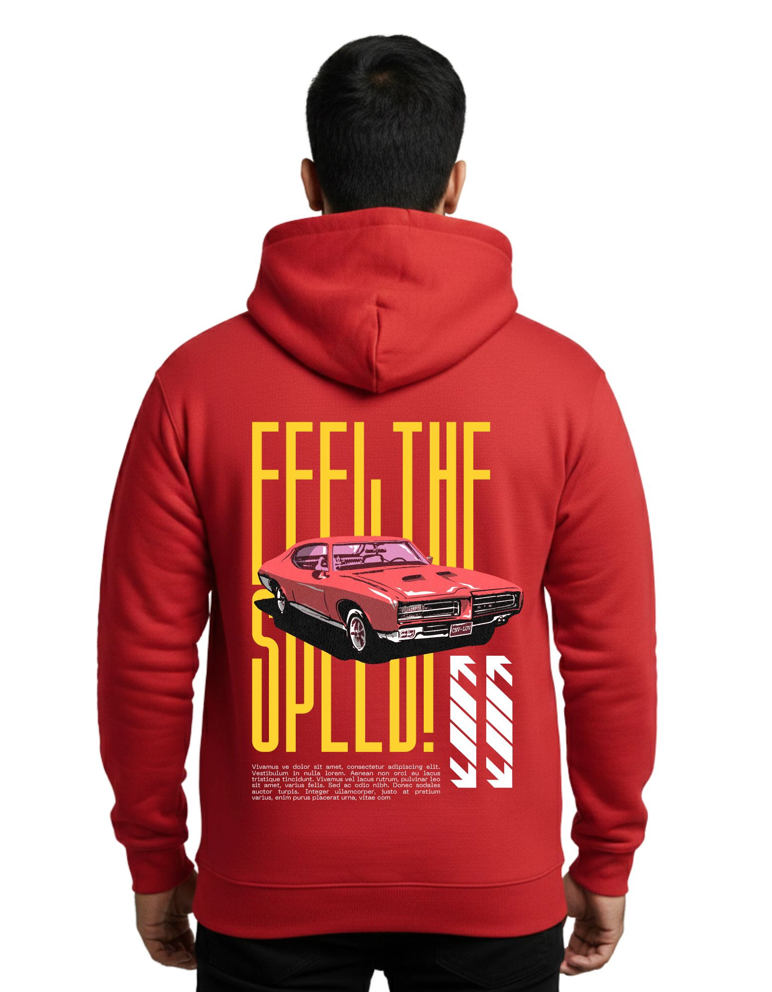 Urban Speed Oversized Cotton Hoodie 300 GSM Without Zipper Red