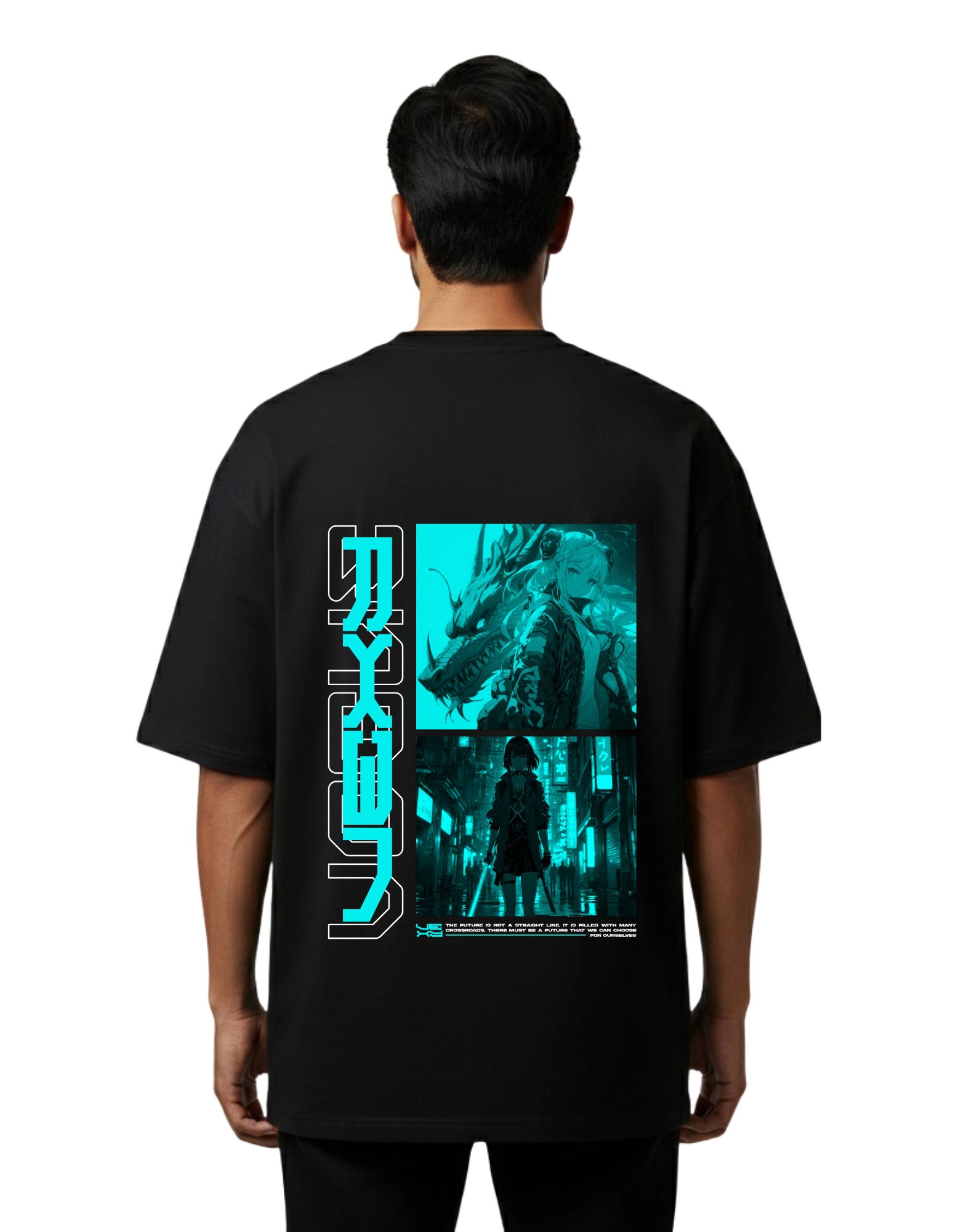 Urban Vogue Oversized French Terry T-Shirt 240 GSM Half Sleeve Black