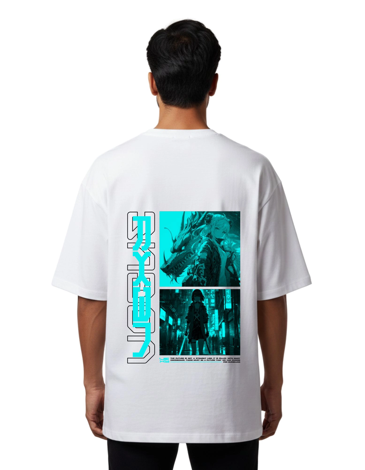 Urban Vogue Oversized French Terry T-Shirt 240 GSM Half Sleeve White