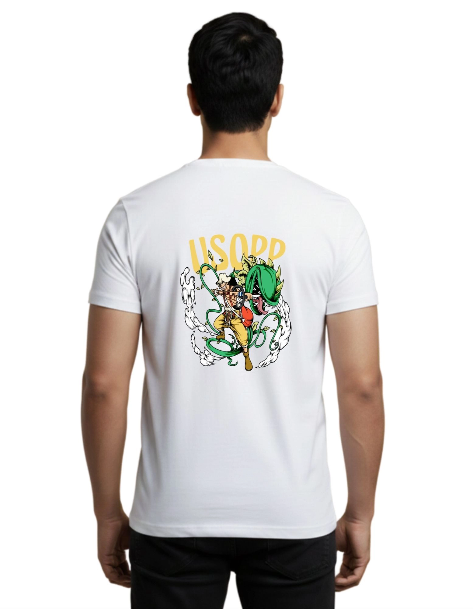 Usopp Cotton Round Neck T-Shirt 180 GSM White