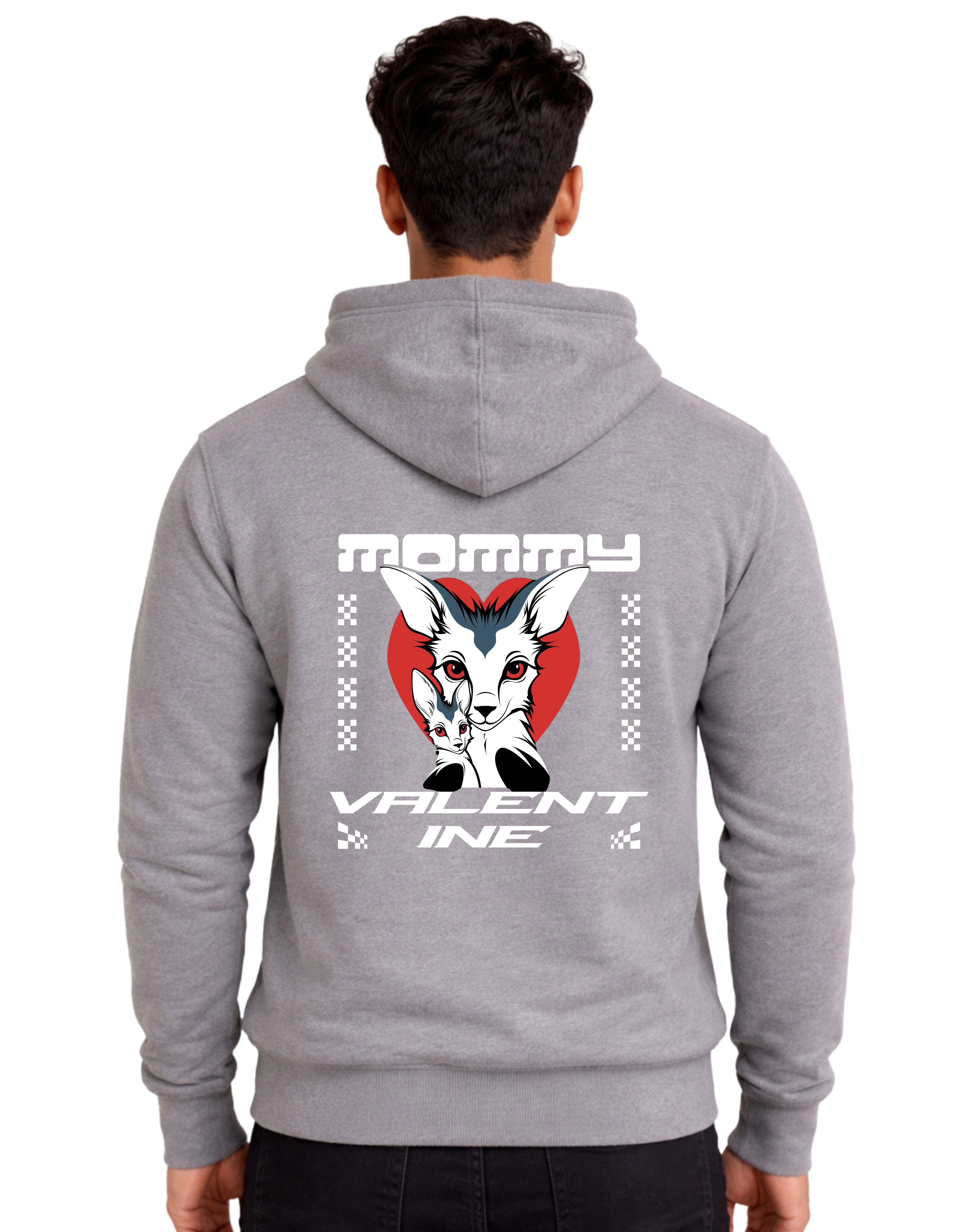 Valentine Polycotton Hoodie Without Zipper 300 GSM Grey