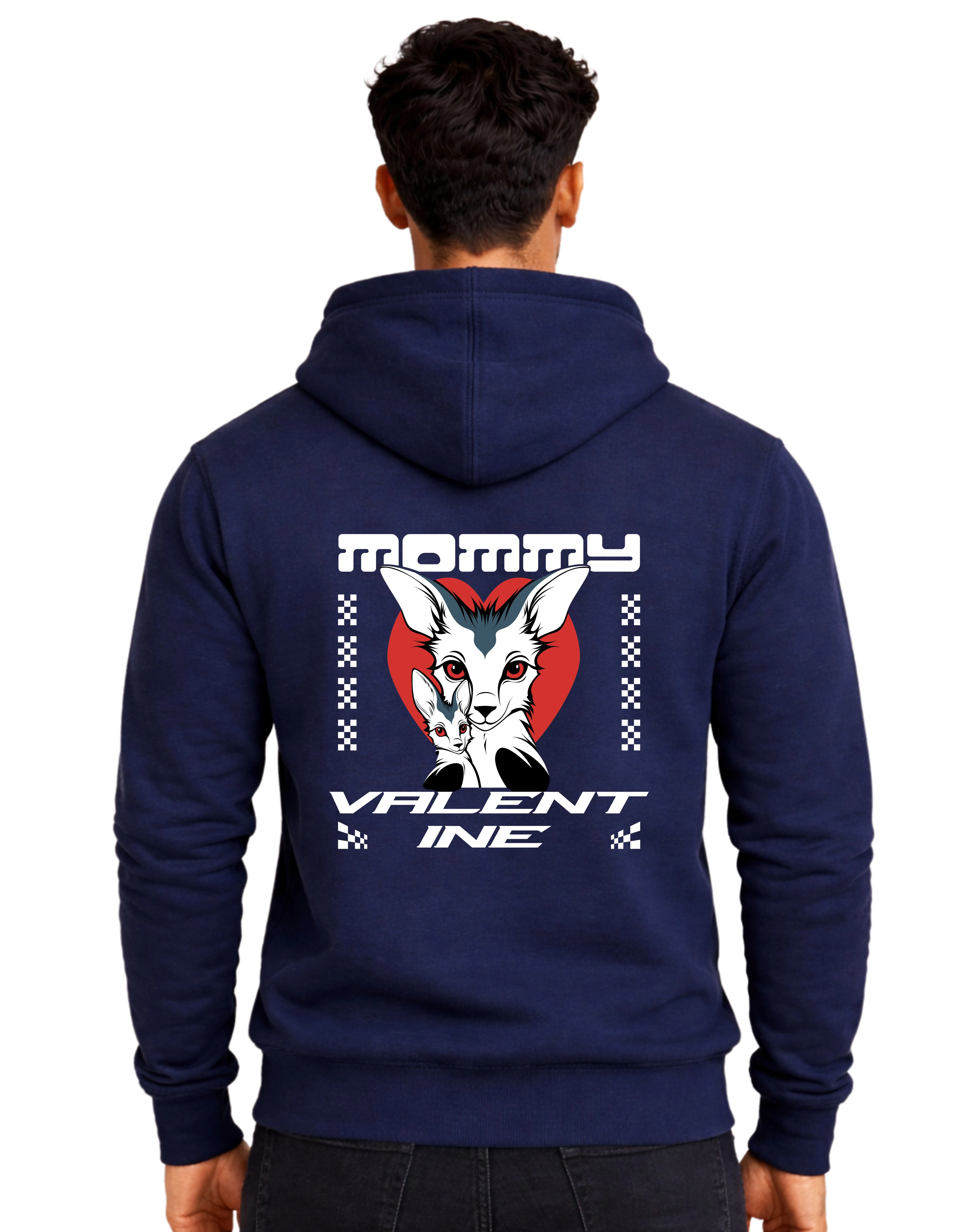 Valentine Polycotton Hoodie Without Zipper 300 GSM Navy Blue