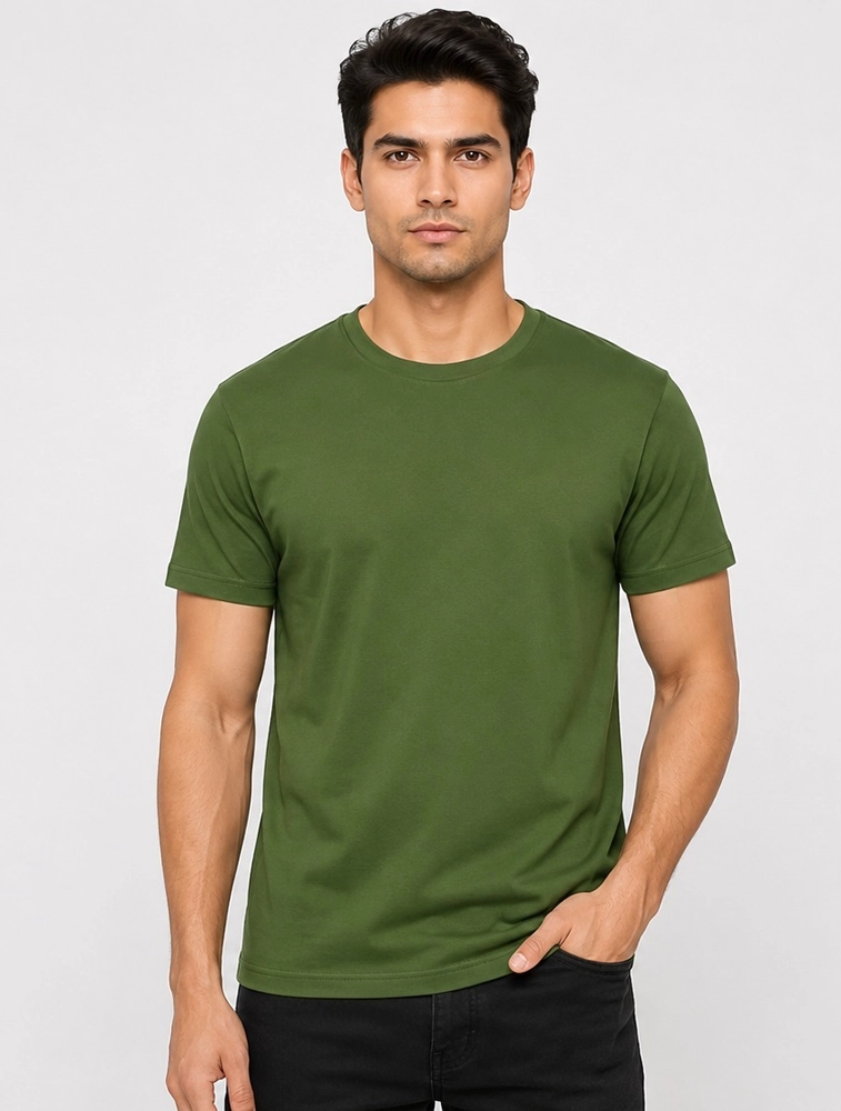 Verdant Mens Premium 180 GSM Supima Cotton Lycra Round Neck TShirt 