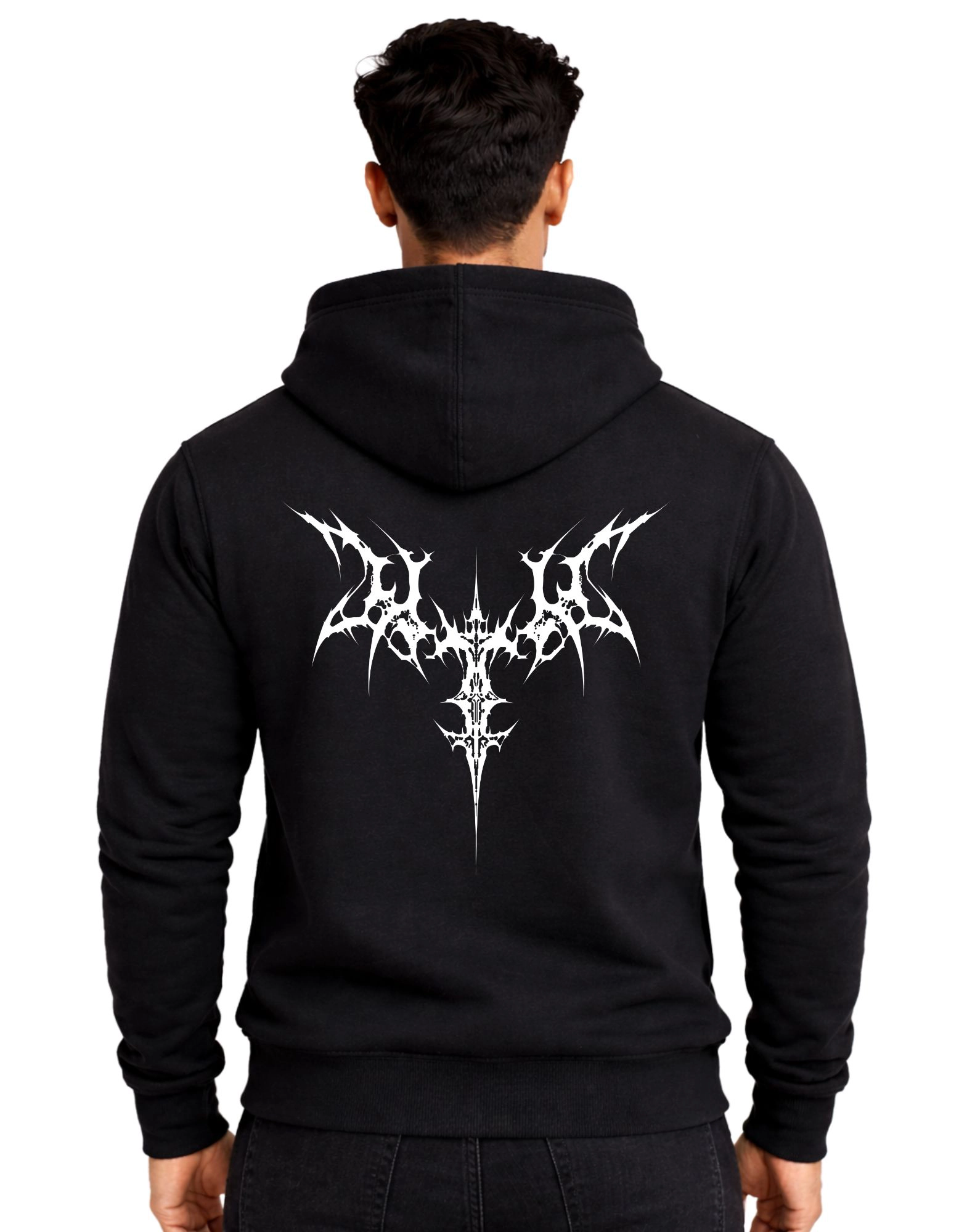 Vibes Tribal PolyCotton Hoodie Without Zipper 300 GSM Black