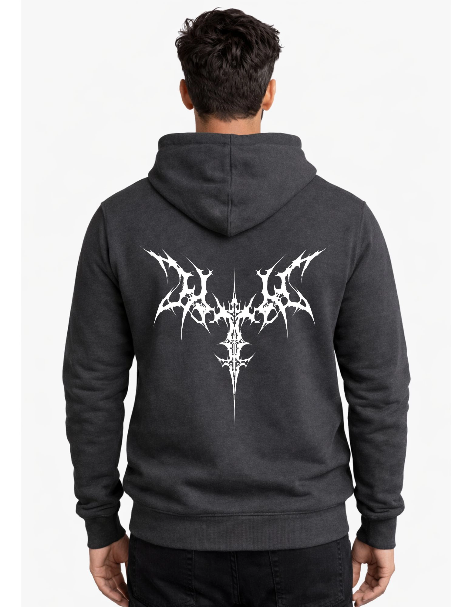 Vibes Tribal PolyCotton Hoodie Without Zipper 300 GSM Charcoal