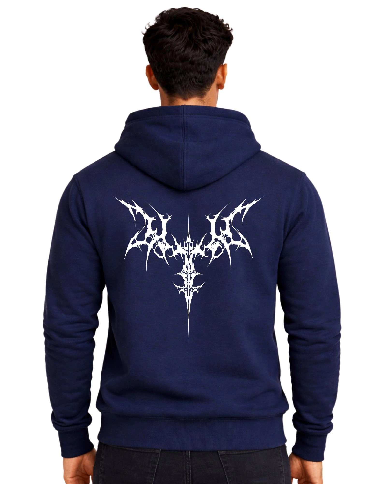 Vibes Tribal PolyCotton Hoodie Without Zipper 300 GSM Navy Blue