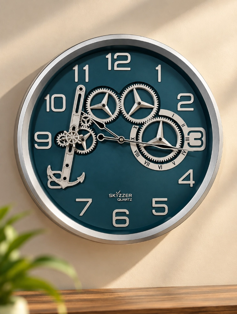 Violet With Silver SKYZZER Quartz Premium Wall Clock S 016