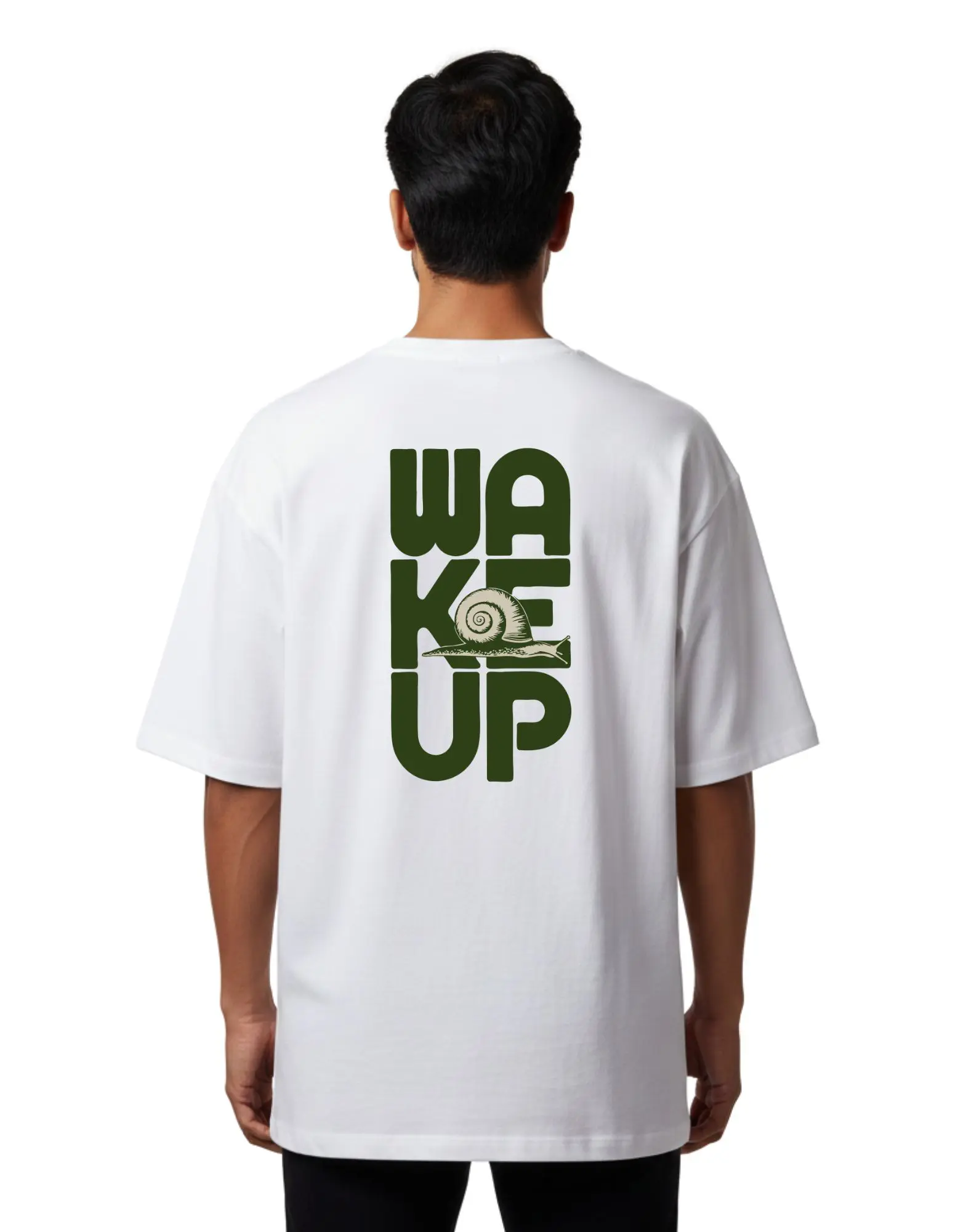 Wake Up Oversize Cotton French Terry T-Shirt 240 GSM White