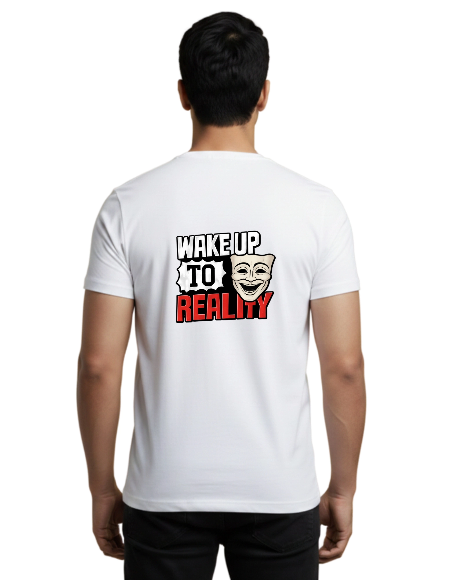 Wake Up To Reality Cotton Round Neck T-Shirt 180 GSM White