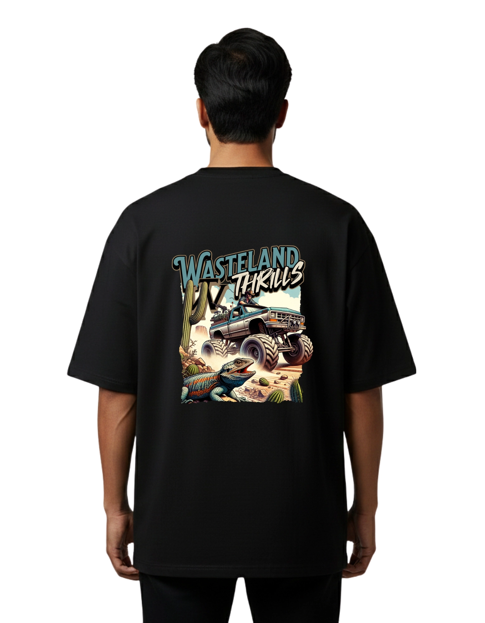 Wasteland Thrills Oversize Cotton French Terry T-Shirt 240 GSM Black