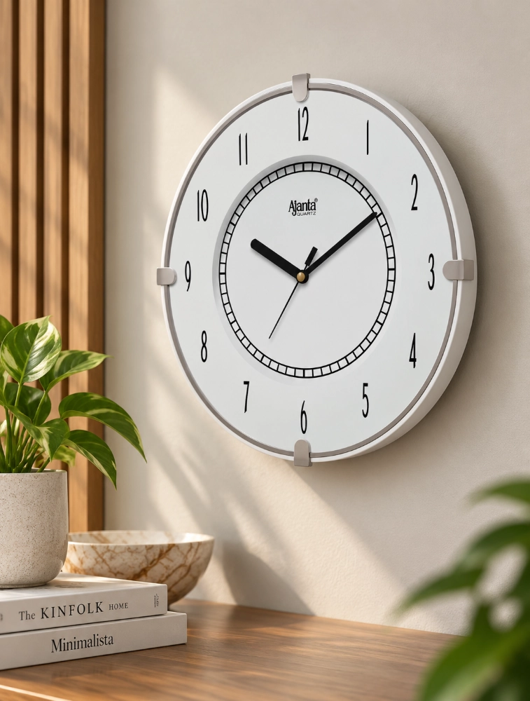 White Ajanta Classic Round Elegance Wall Clock 331