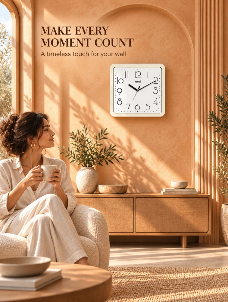 White Ajanta Everyday Elegance Wall Clock 907