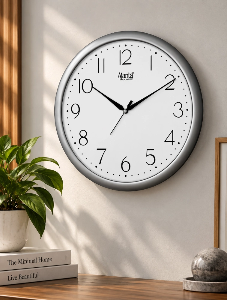 White Ajanta Round Charm Wall Clock 497