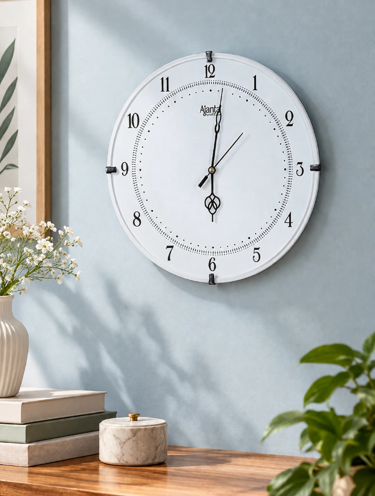 White Ajanta Round Premium Wall Clock 897